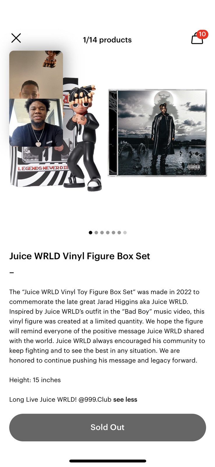 999 Club Juice Wrld Vinyl Figure Collectible Size ONE SIZE - 8 Thumbnail