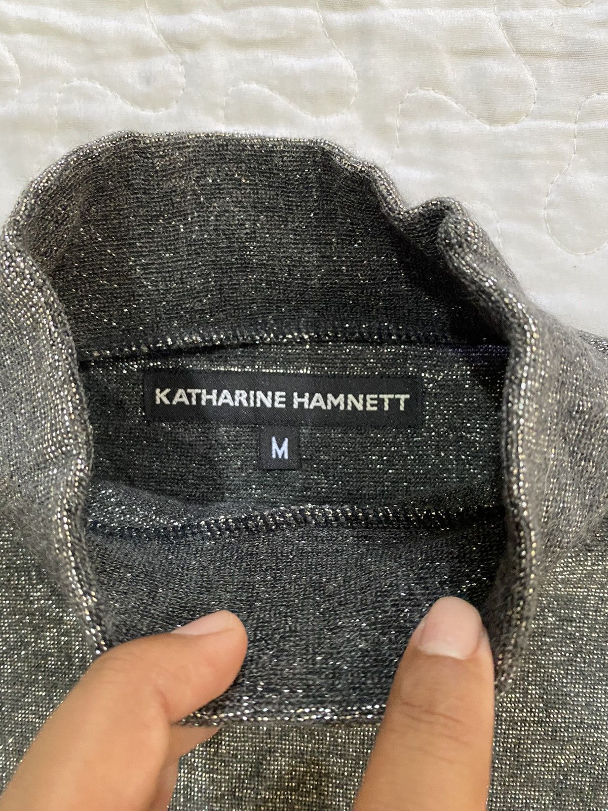 Katharine Hamnett London vintage black glitter top Size M / US 6-8 / IT 42-44 - 2 Thumbnail