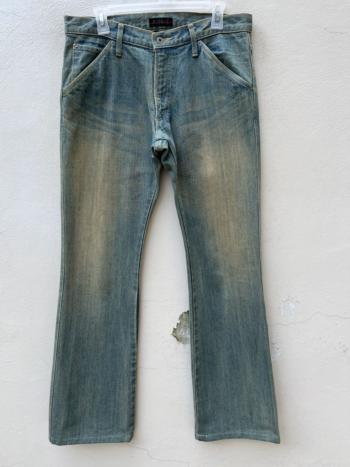 Morgan Homme Vintage Morgan Homme Japan Mud Denim Dirty Flare Jeans Size US 32 / EU 48 - 6 Thumbnail
