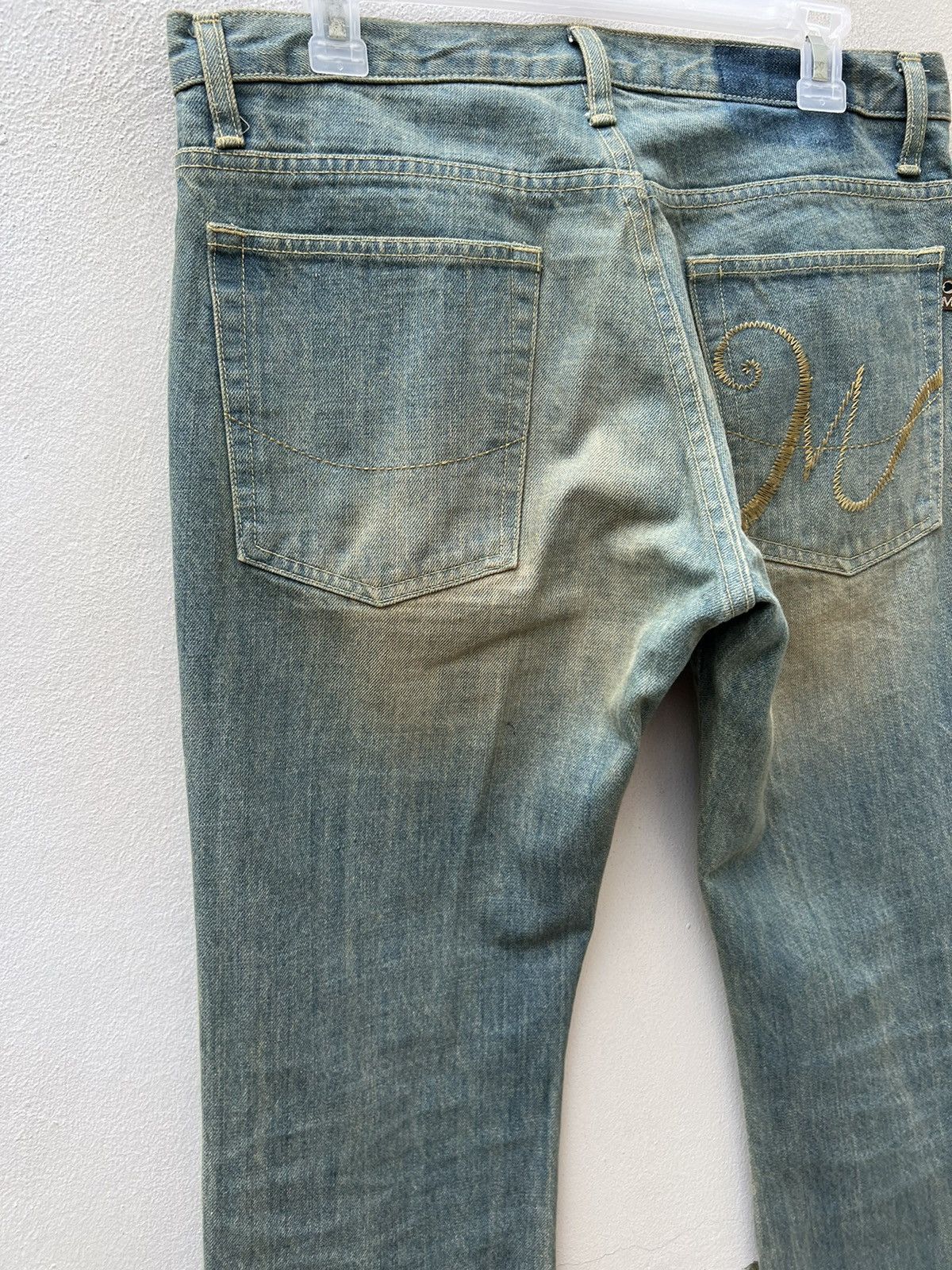 Morgan Homme Vintage Morgan Homme Japan Mud Denim Dirty Flare Jeans Size US 32 / EU 48 - 15 Thumbnail