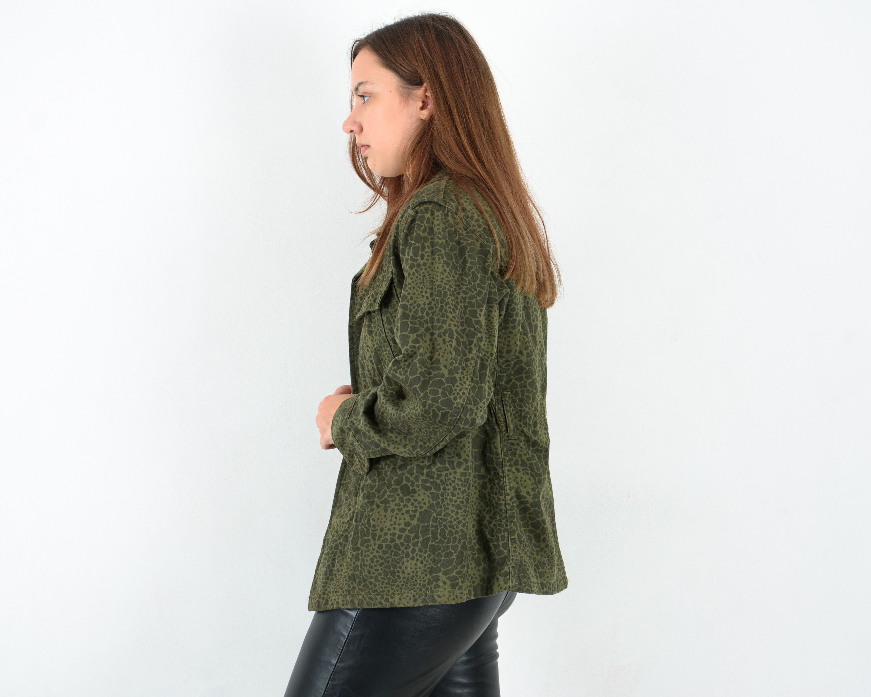Vintage 80's Animal Print Army Military Camo Combat Jacket Coat VTG Size M / US 6-8 / IT 42-44 - 3 Thumbnail