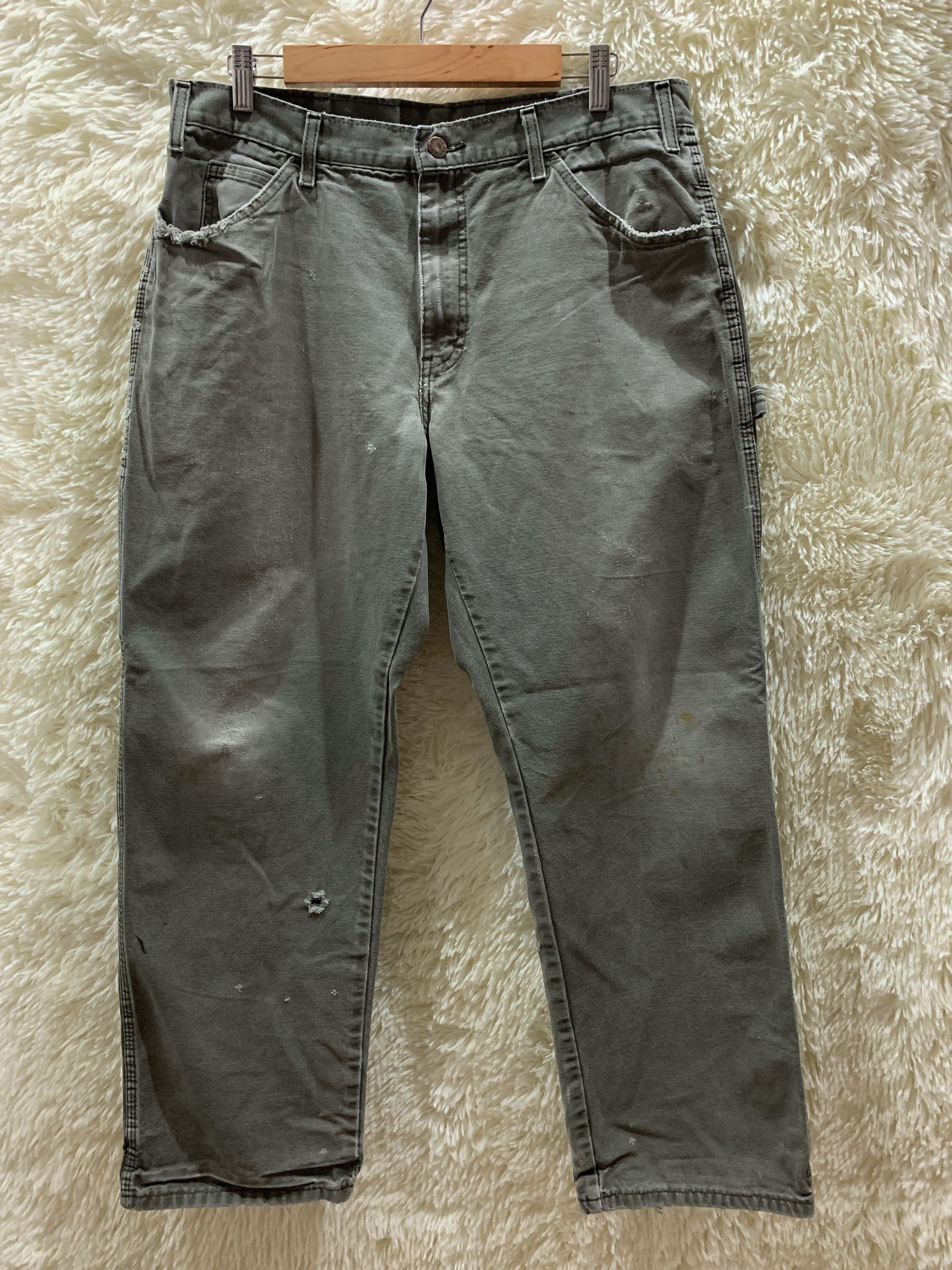 Dickies Dickies Cargo Workwear Distressed Denim Size US 35 - 2 Thumbnail