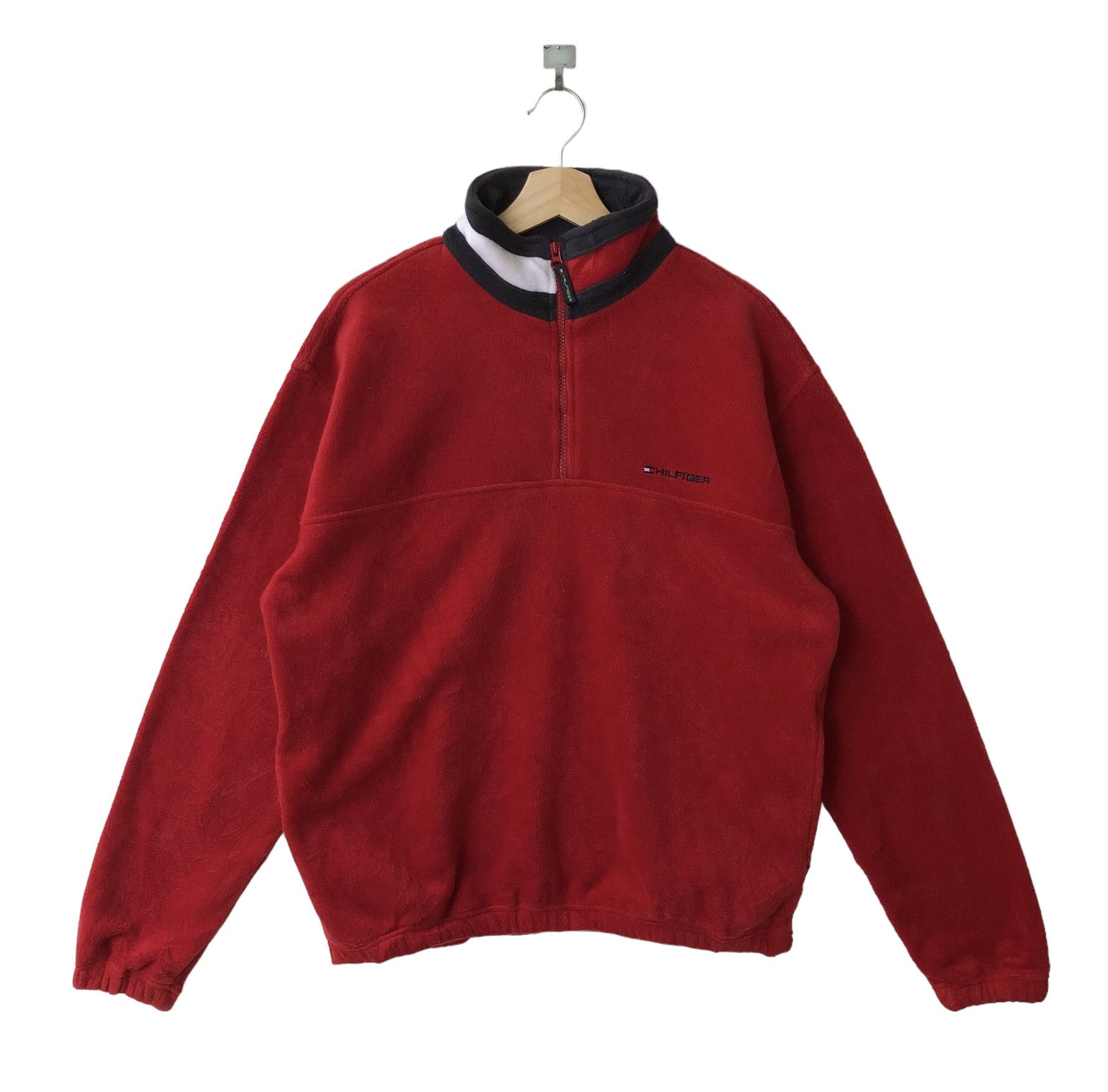 Tommy Hilfiger × Vintage VINTAGE 2002 TOMMY HILFIGER ZIPPER NECK FLEECE PULLOVER Size US L / EU 52-54 / 3 - 1 Thumbnail