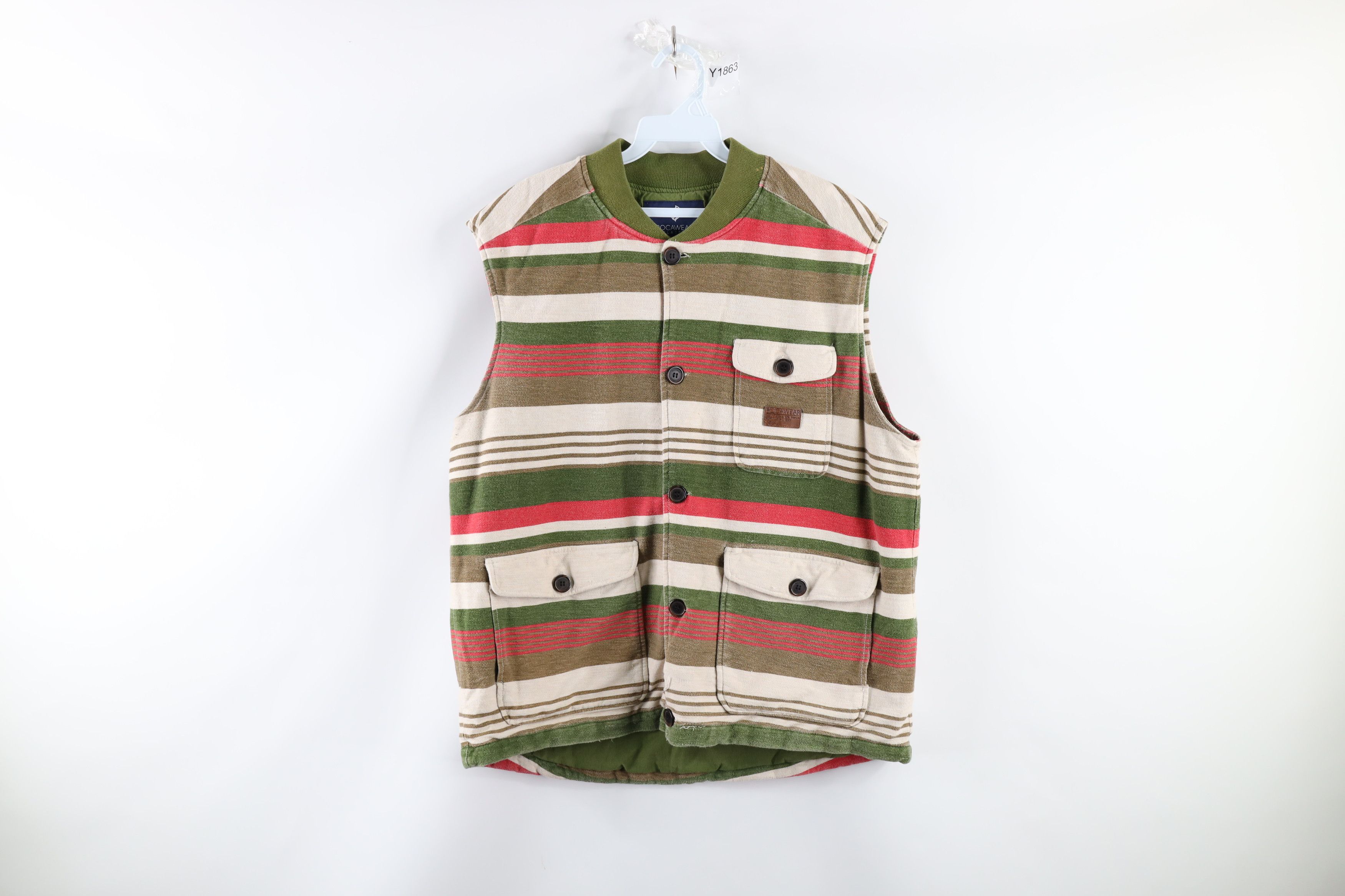 Vintage Rocawear Hip Hop Color Block Button Vest Jacket