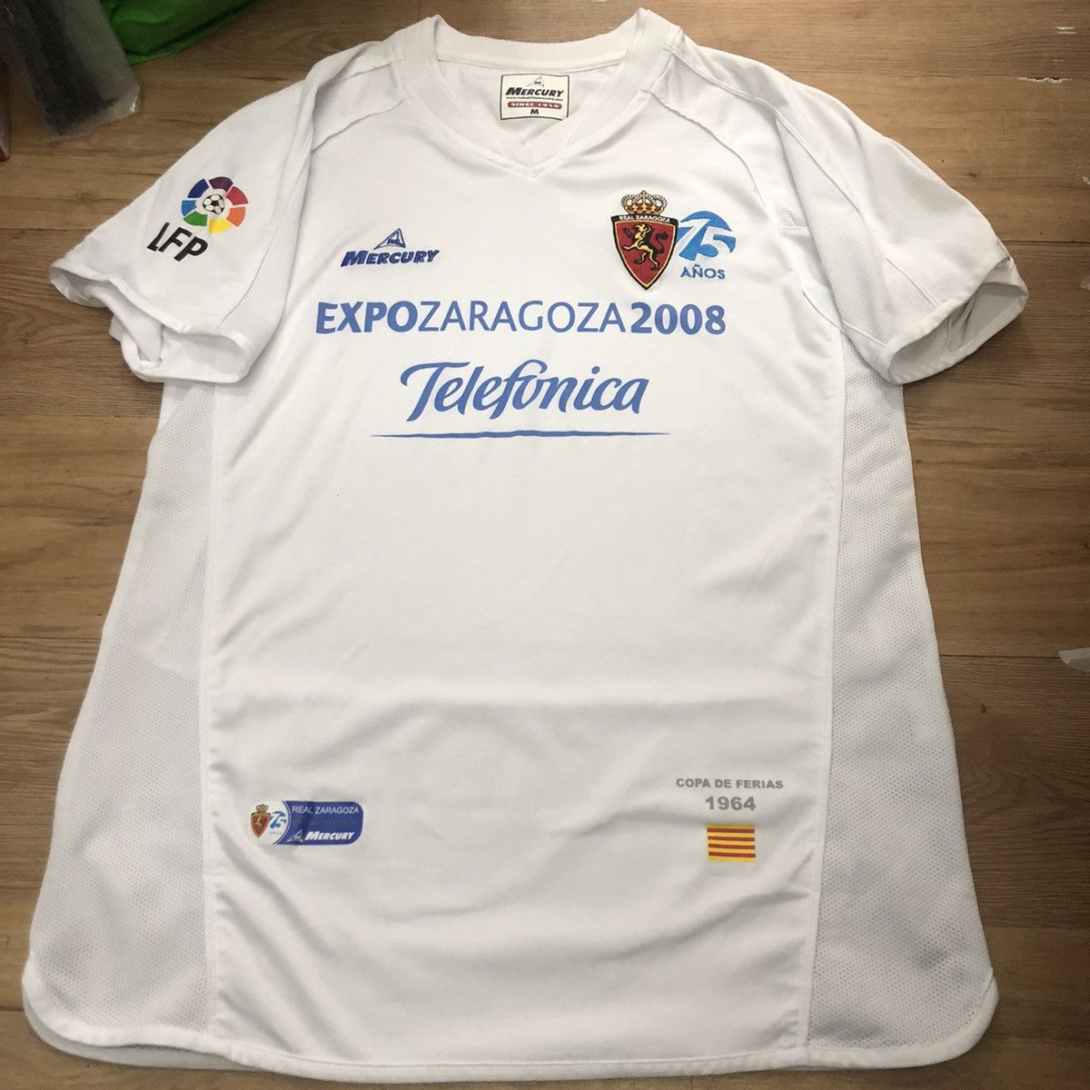 Other Real Zaragoza 07/08 75th Anniversary home shirt Size US M / EU 48-50 / 2 - 1 Thumbnail