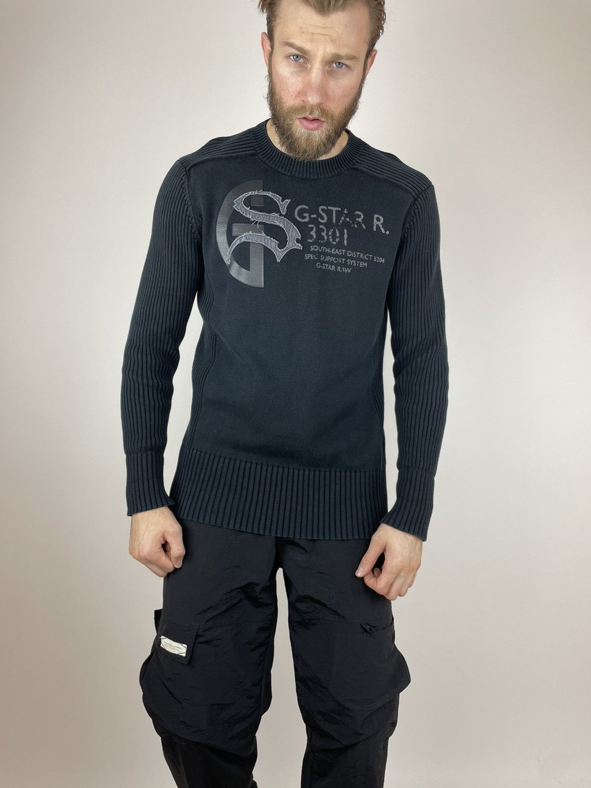 G-Star G-star RAW VTG Parker Gs R Knit L/S Cotton ribbed sweater Size US XXL / EU 58 / 5 - 9 Thumbnail