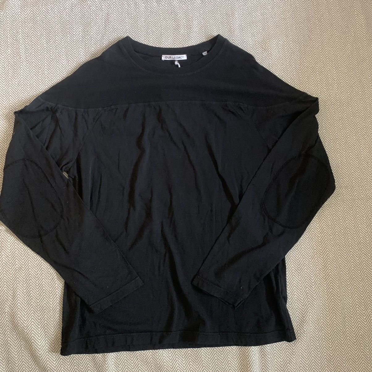 ★【OUR LEGACY】★LONGSLEEVE BLACK ABSTRACT EMBROIDER.Y★ Our Legacy - Box Longsleeve Black Abstract Embroidery