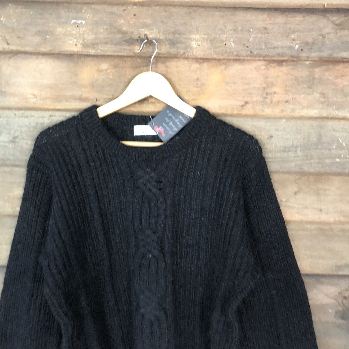 Aran Isles Knitwear × Japanese Brand × Vintage Presidio vintage Black aran isle cable Knitwear #5059 Size M / US 6-8 / IT 42-44 - 2 Thumbnail
