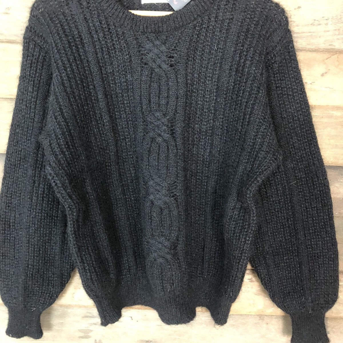 Aran Isles Knitwear × Japanese Brand × Vintage Presidio vintage Black aran isle cable Knitwear #5059 Size M / US 6-8 / IT 42-44 - 6 Thumbnail