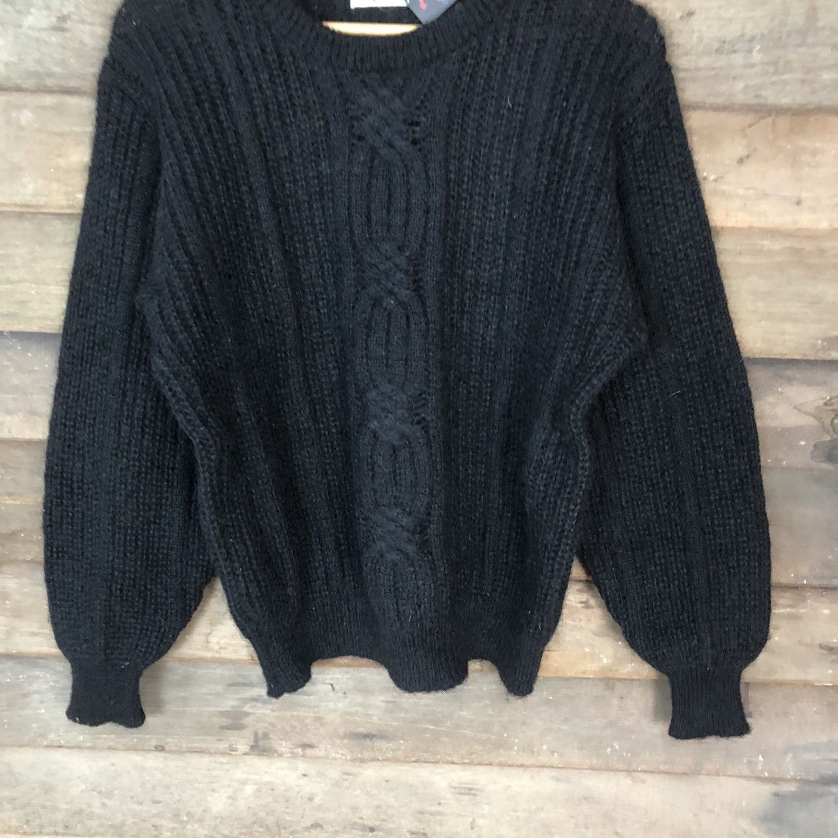 Aran Isles Knitwear × Japanese Brand × Vintage Presidio vintage Black aran isle cable Knitwear #5059 Size M / US 6-8 / IT 42-44 - 3 Thumbnail