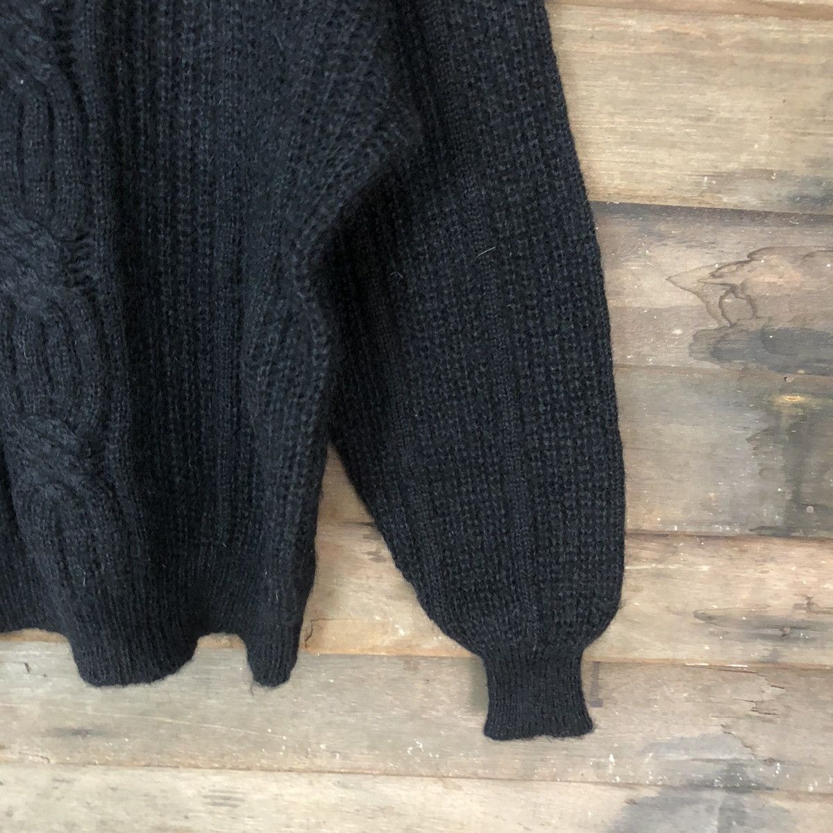 Aran Isles Knitwear × Japanese Brand × Vintage Presidio vintage Black aran isle cable Knitwear #5059 Size M / US 6-8 / IT 42-44 - 5 Thumbnail