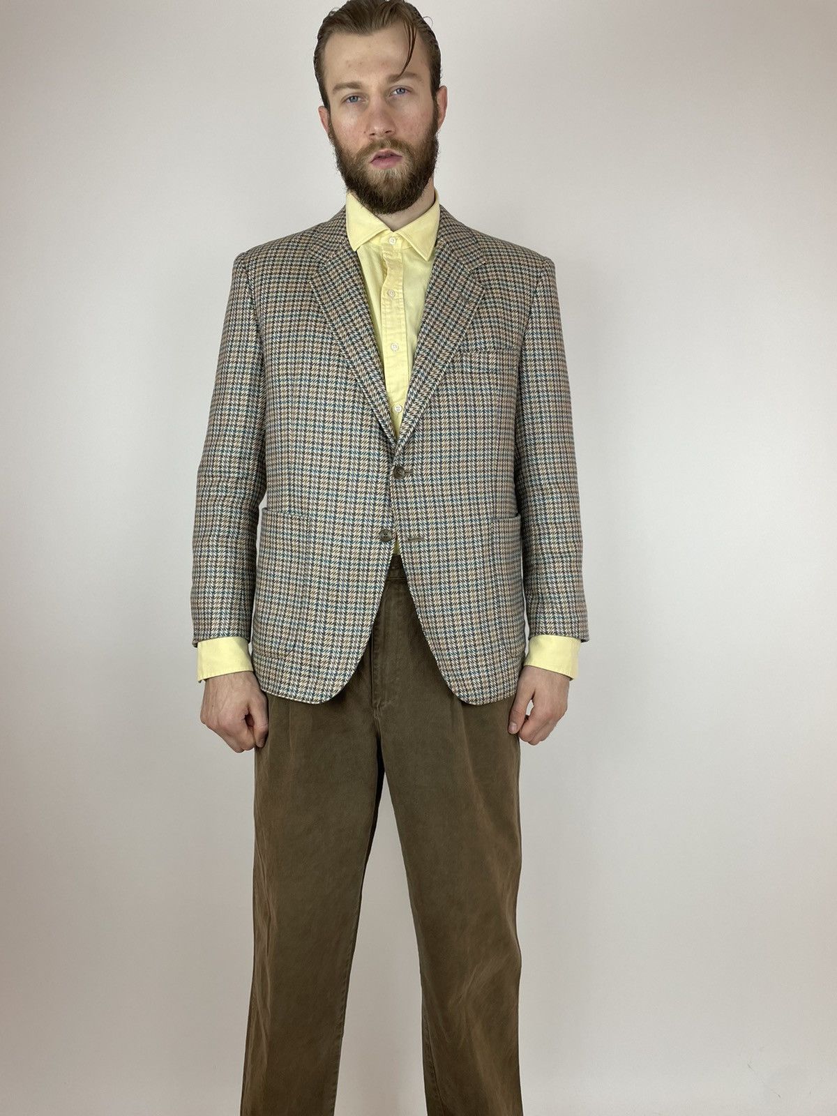 Vintage Vintage Pied-de-poule super 100’s wool by DECHAMPS Blazer Size 40R - 5 Thumbnail
