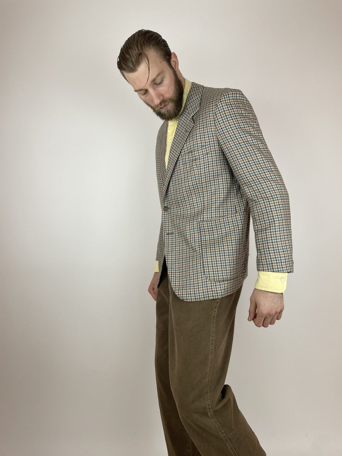 Vintage Vintage Pied-de-poule super 100’s wool by DECHAMPS Blazer Size 40R - 6 Thumbnail