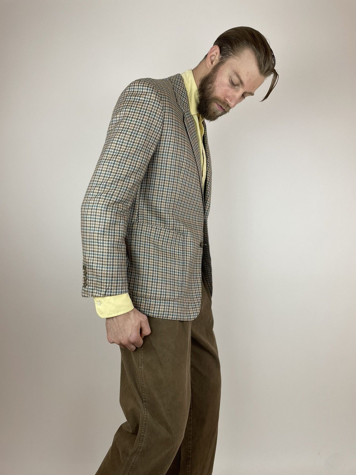 Vintage Vintage Pied-de-poule super 100’s wool by DECHAMPS Blazer Size 40R - 7 Thumbnail