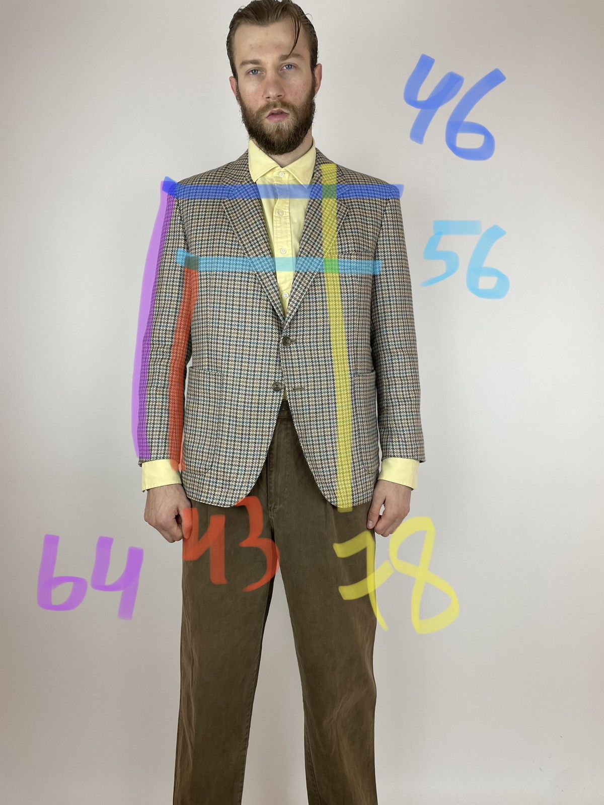 Vintage Vintage Pied-de-poule super 100’s wool by DECHAMPS Blazer Size 40R - 12 Thumbnail