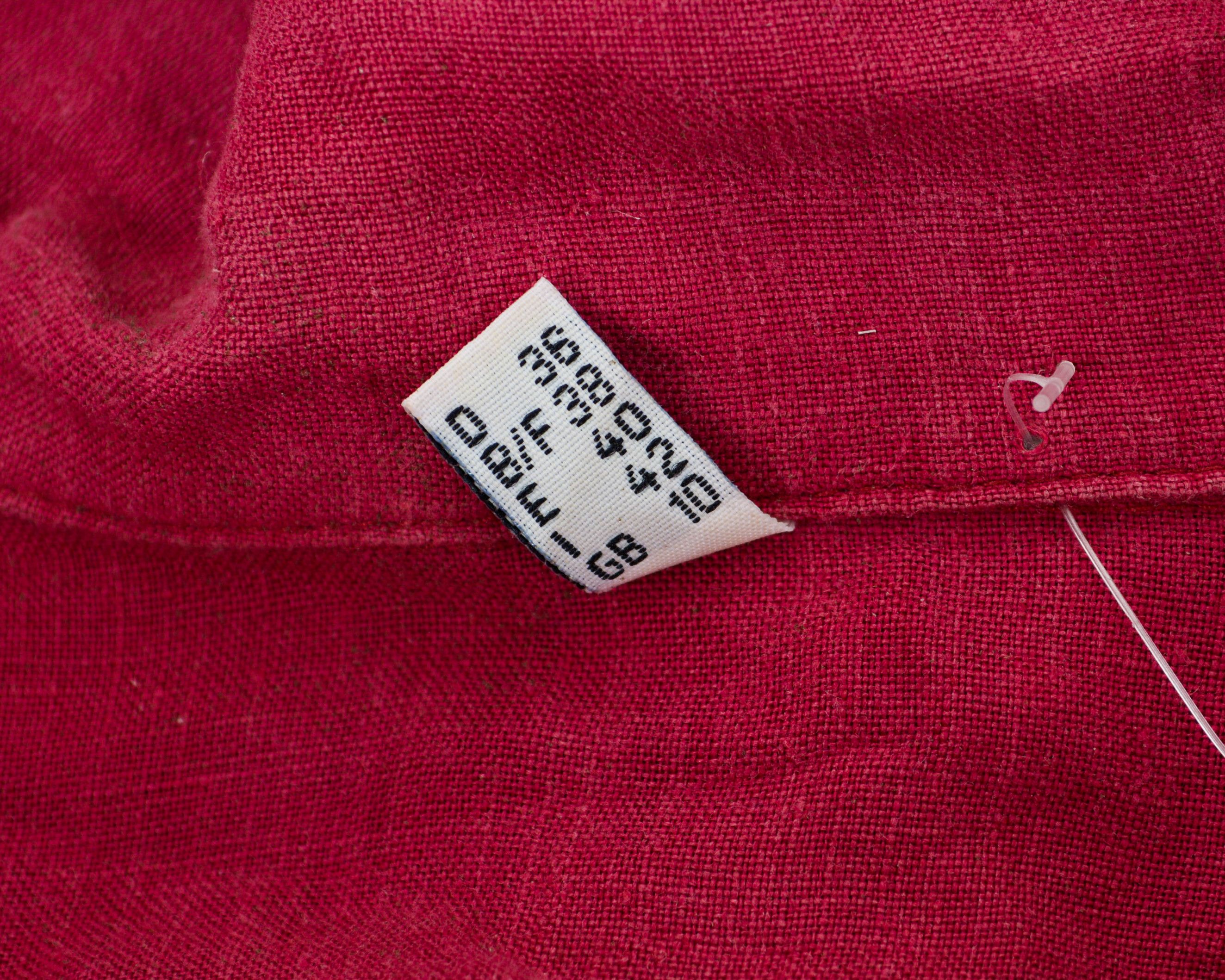 Other × Vintage 90s Burgundy Linen Overall Romper UK 8 Playsuit US 4 Shorts Size 30" / US 8 / IT 44 - 6 Thumbnail