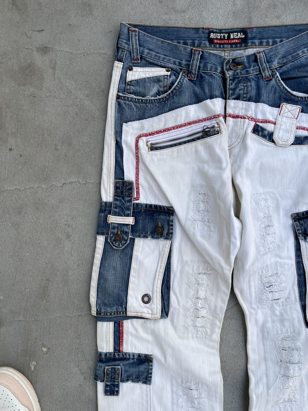 Japanese Brand Vintage Rusty Distressed Denim Cargo Jeans Size US 32 / EU 48 - 6 Thumbnail