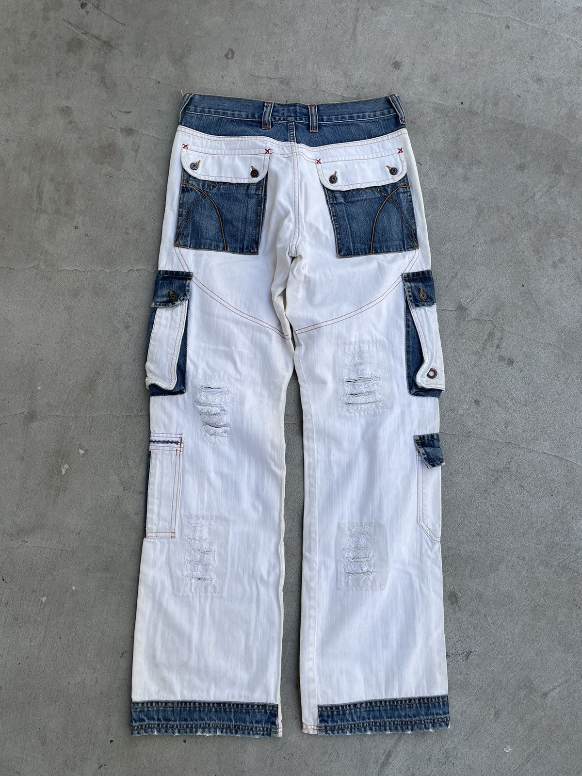 Japanese Brand Vintage Rusty Distressed Denim Cargo Jeans Size US 32 / EU 48 - 11 Thumbnail