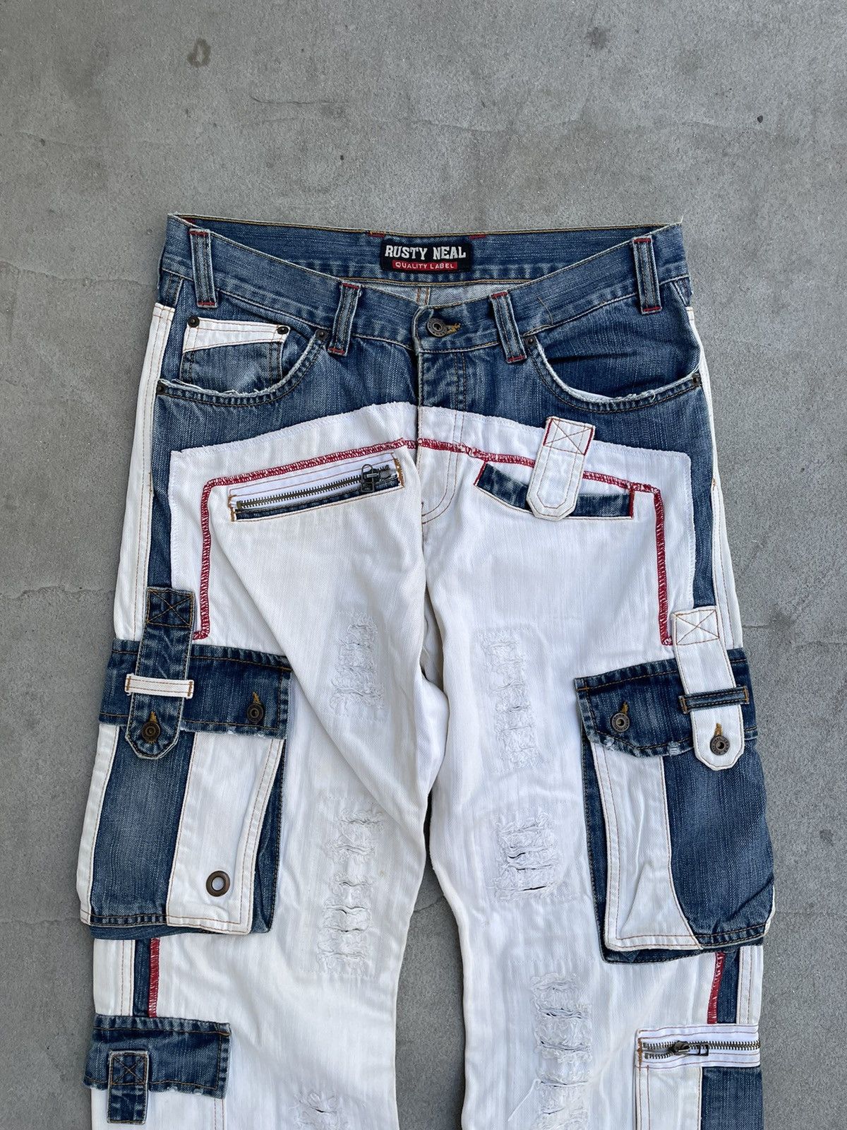 Japanese Brand Vintage Rusty Distressed Denim Cargo Jeans Size US 32 / EU 48 - 5 Thumbnail