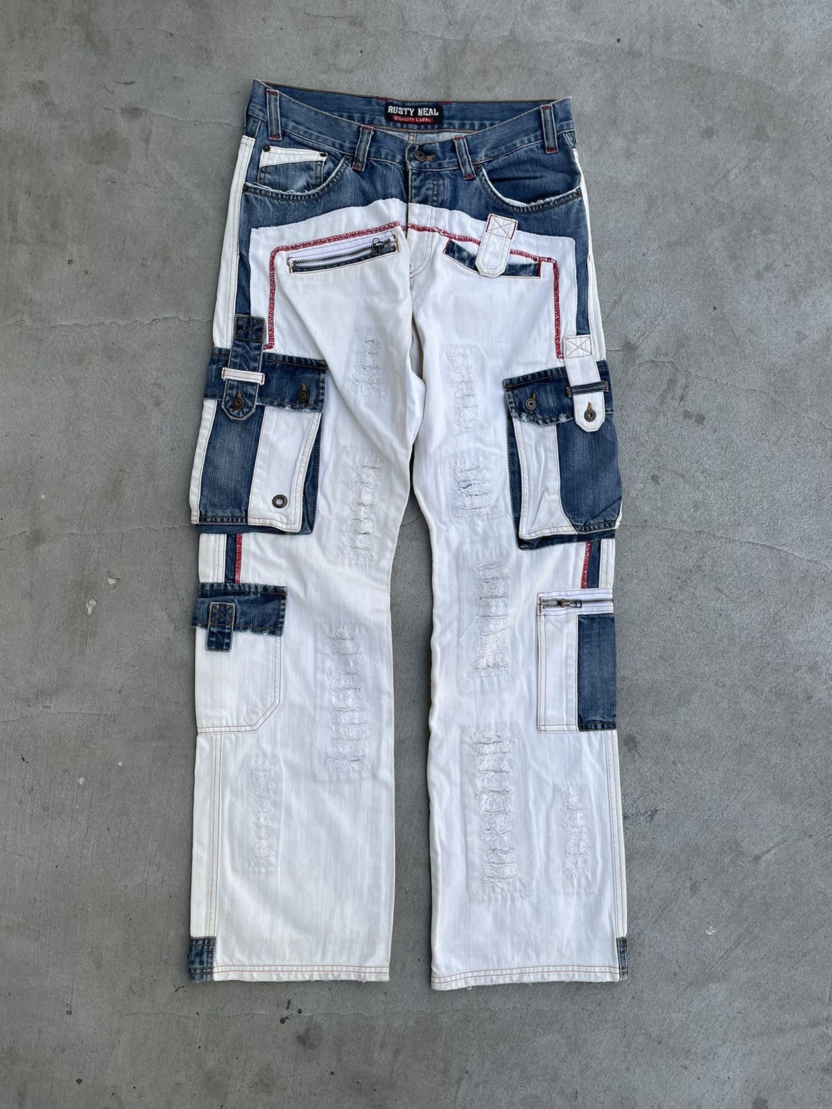 Japanese Brand Vintage Rusty Distressed Denim Cargo Jeans Size US 32 / EU 48 - 4 Thumbnail