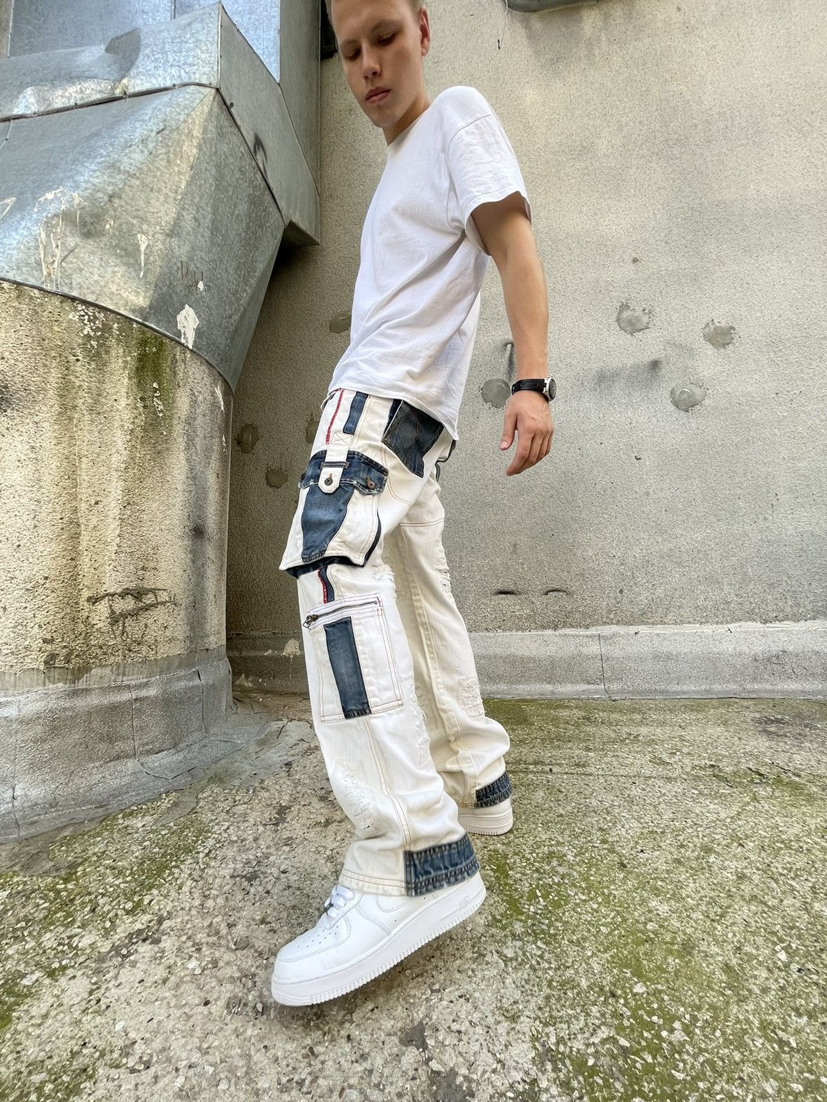 Japanese Brand Vintage Rusty Distressed Denim Cargo Jeans Size US 32 / EU 48 - 15 Thumbnail