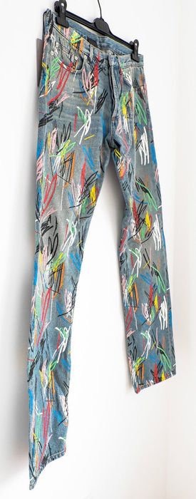 Dior 2015 RUNAWAY PAINTED JEANS 31 Size US 31 - 2 Preview