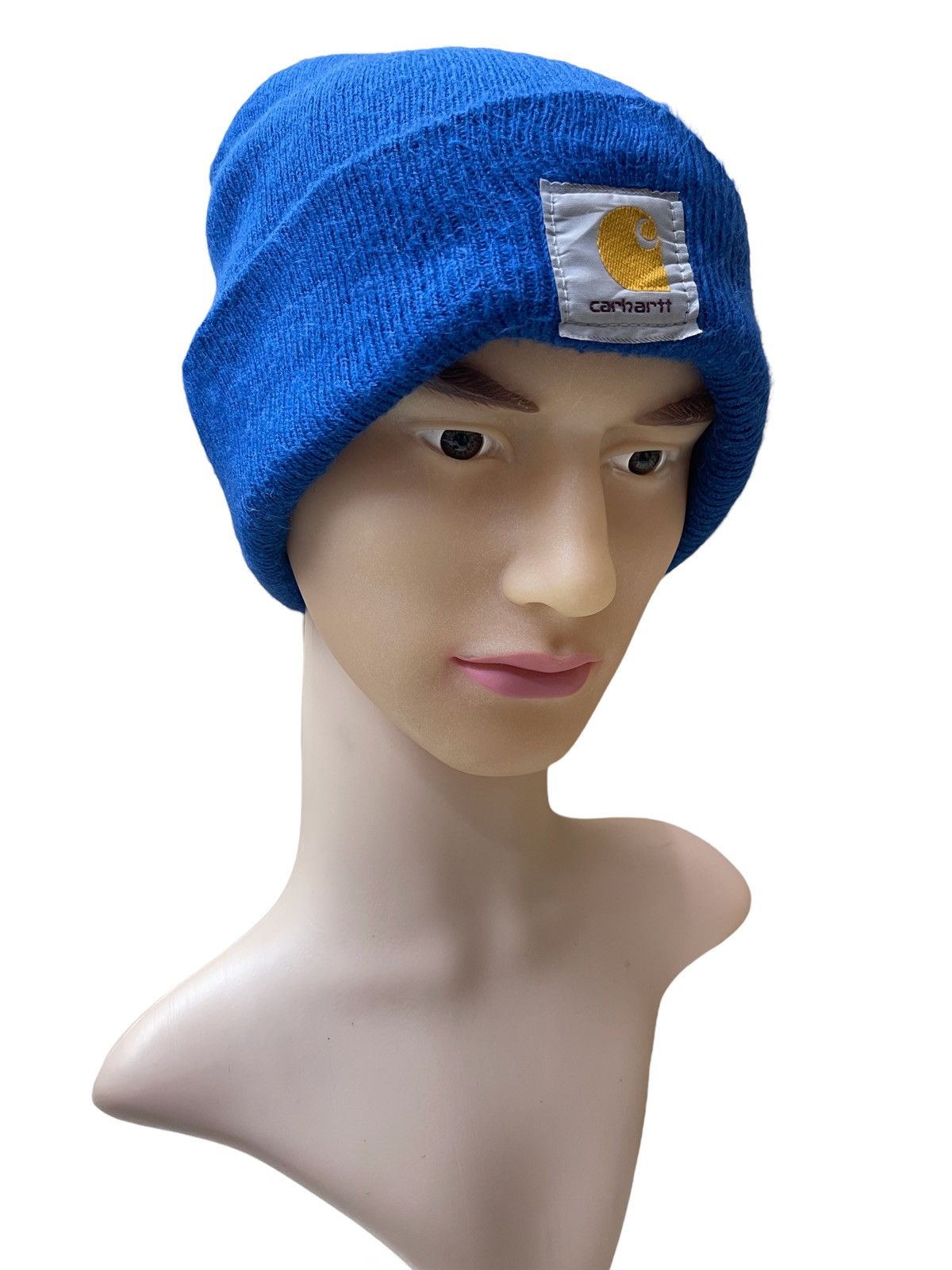image of Vintage Carhartt Usa Blue Beanie / Snowcap, Men's