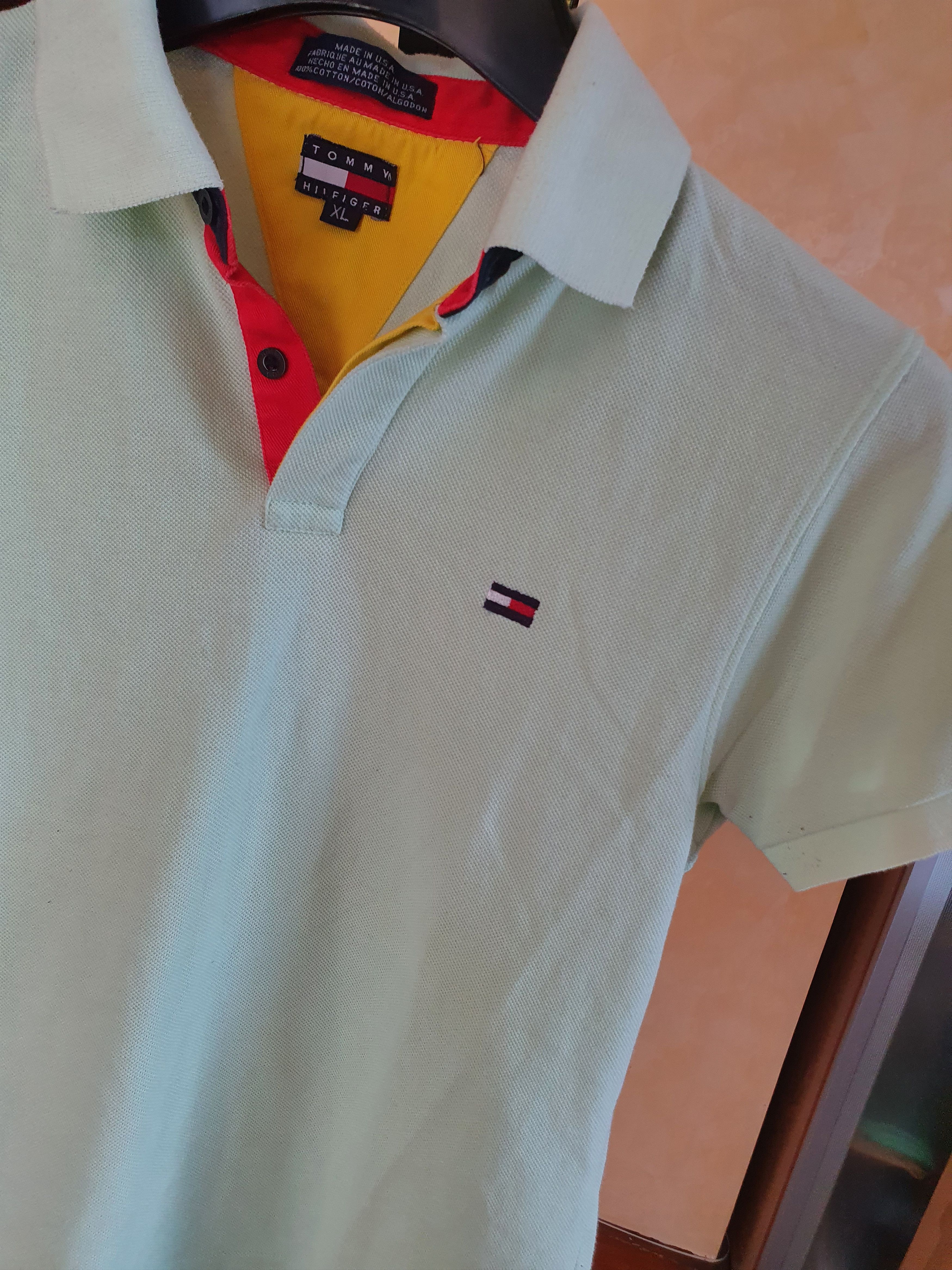 Tommy Hilfiger × Vintage Tommy Hilfiger Vtg Women's Made in USA polo tee,sz M? Size M / US 6-8 / IT 42-44 - 1 Thumbnail