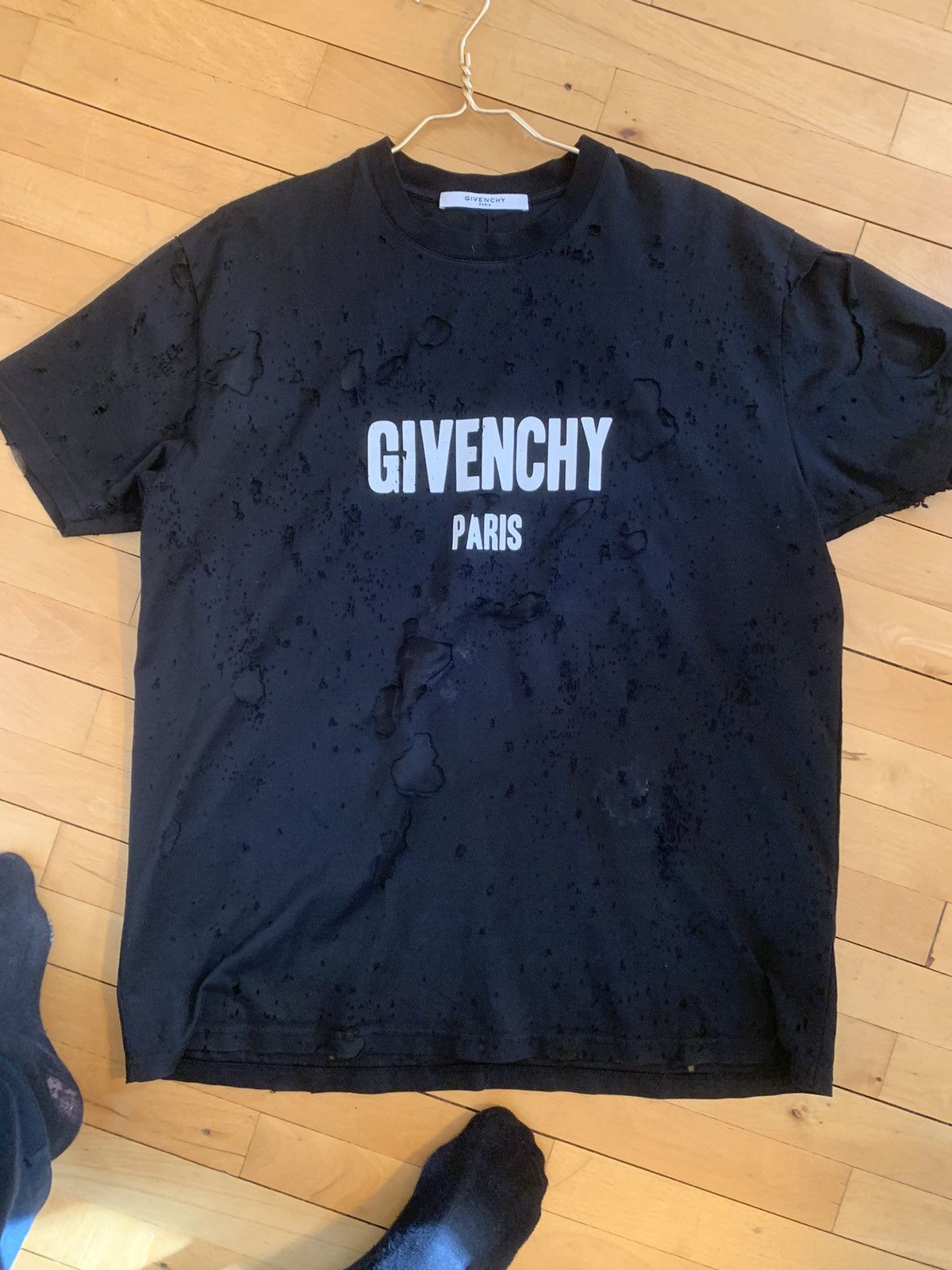 Givenchy Givenchy destroyed t-shirt logo | Grailed