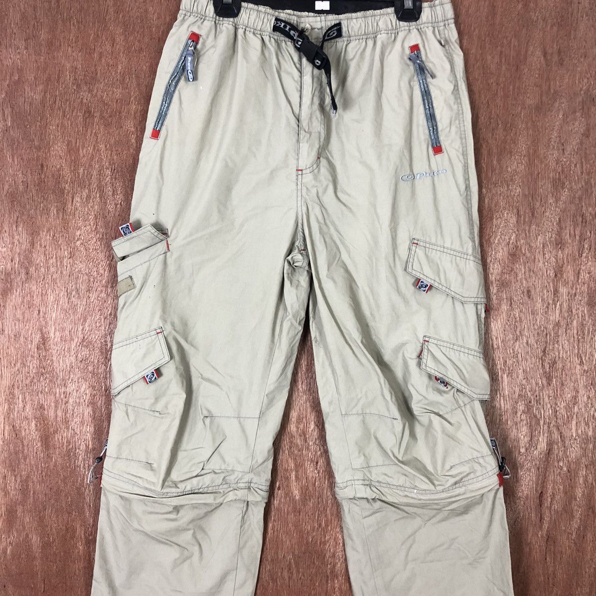 Japanese Brand D Piko Brown Multipocket hiking track Cargo Pants #c1118 Size US 30 / EU 46 - 4 Thumbnail