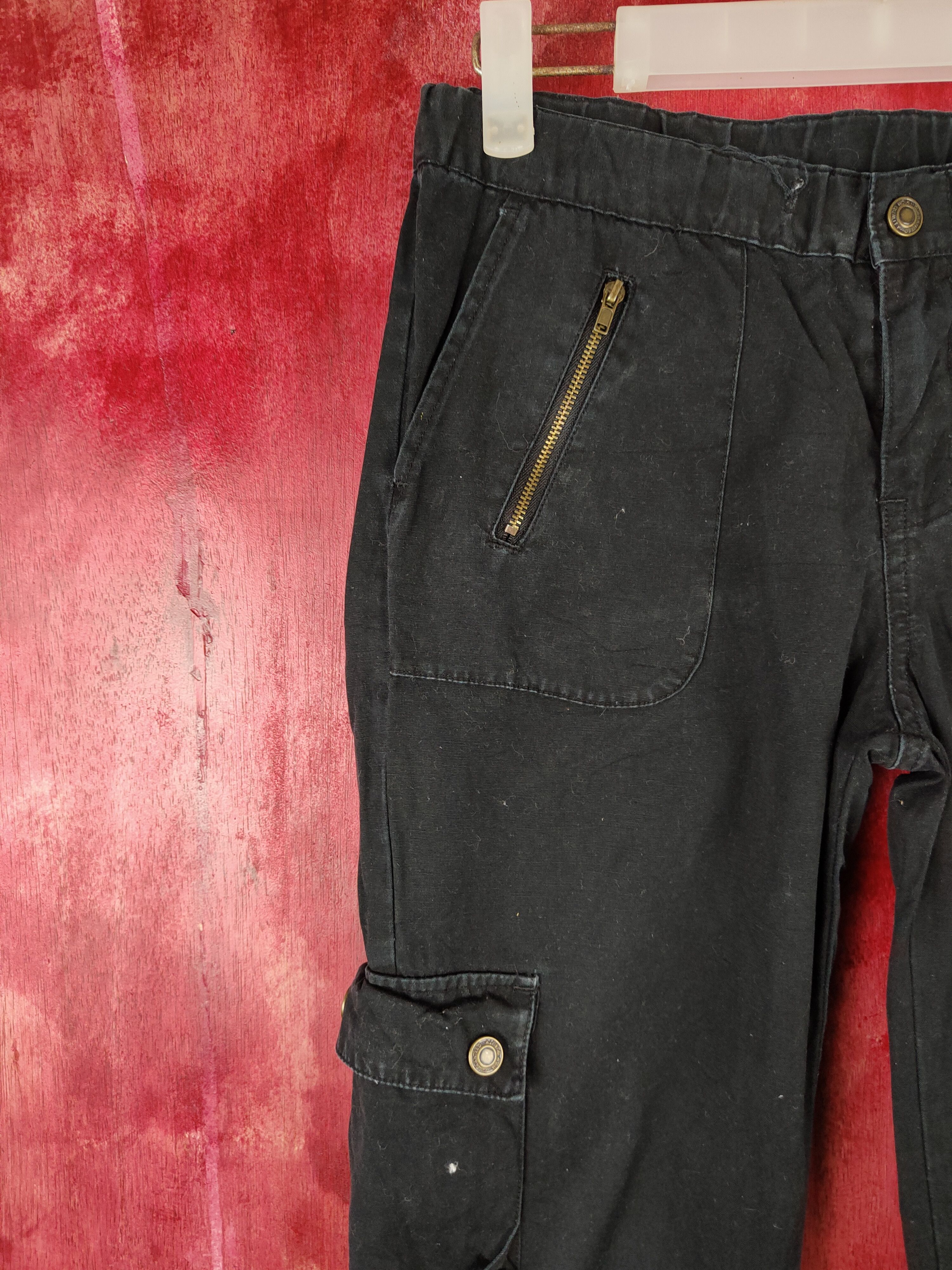 Japanese Brand × Vintage Hucom part 2 Black Multi Pocket Tactical Cargo Pants #S488 Size 28" / US 6 / IT 42 - 3 Thumbnail