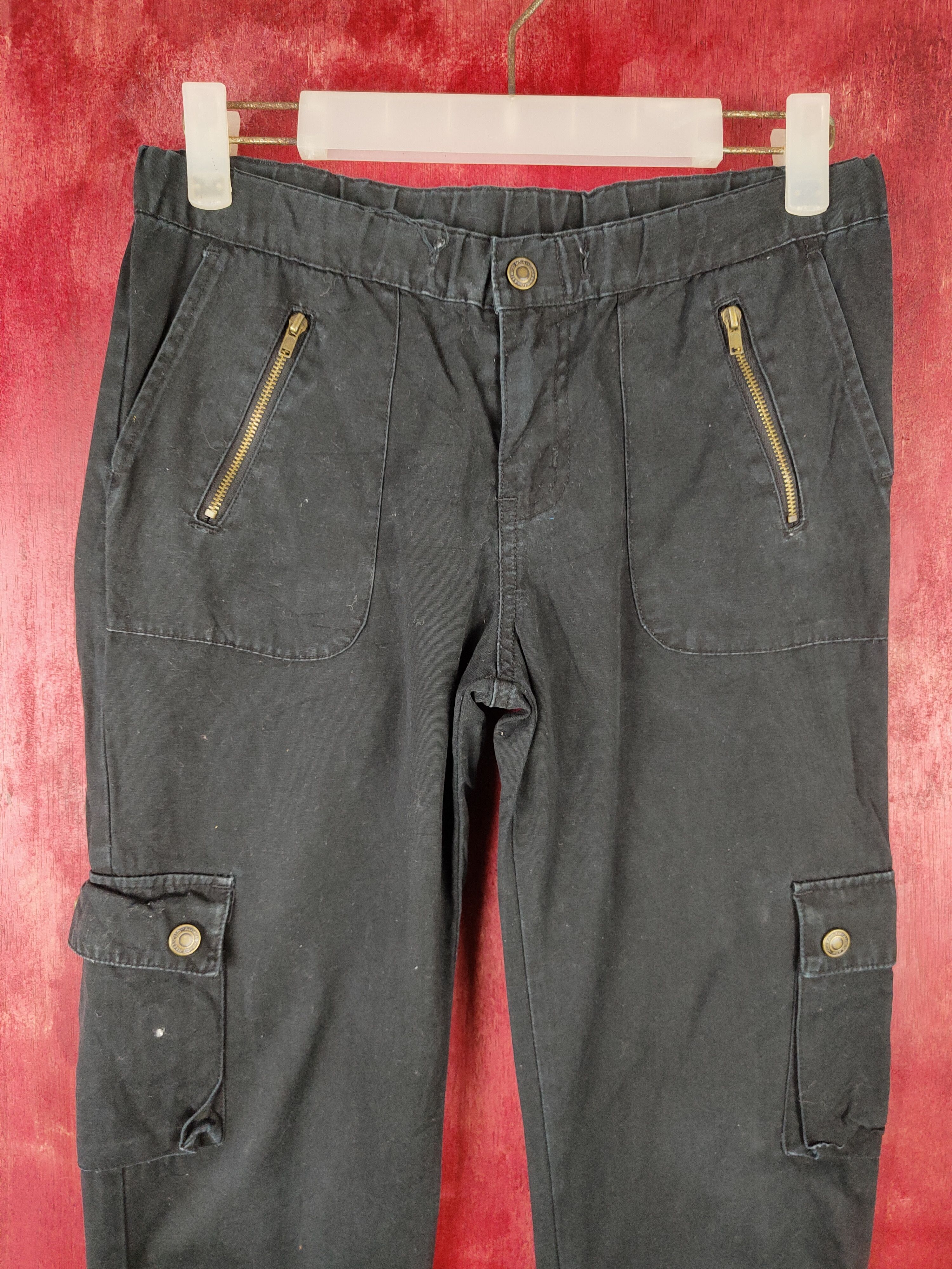 Japanese Brand × Vintage Hucom part 2 Black Multi Pocket Tactical Cargo Pants #S488 Size 28" / US 6 / IT 42 - 2 Thumbnail