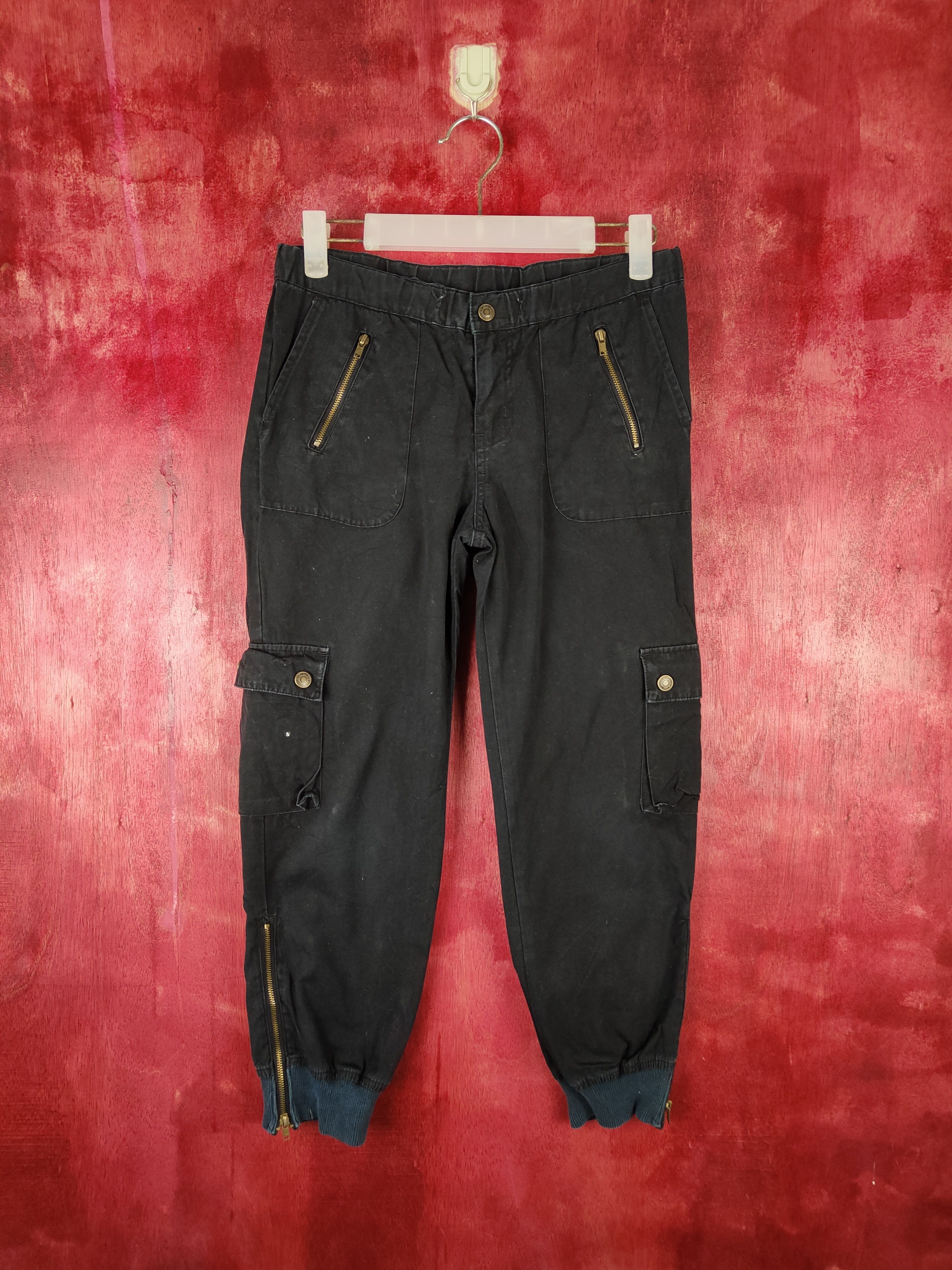 image of Vintage Hucom Part 2 Black Multi Pocket Tactical Cargo Pants S488, Women's (Size 28)