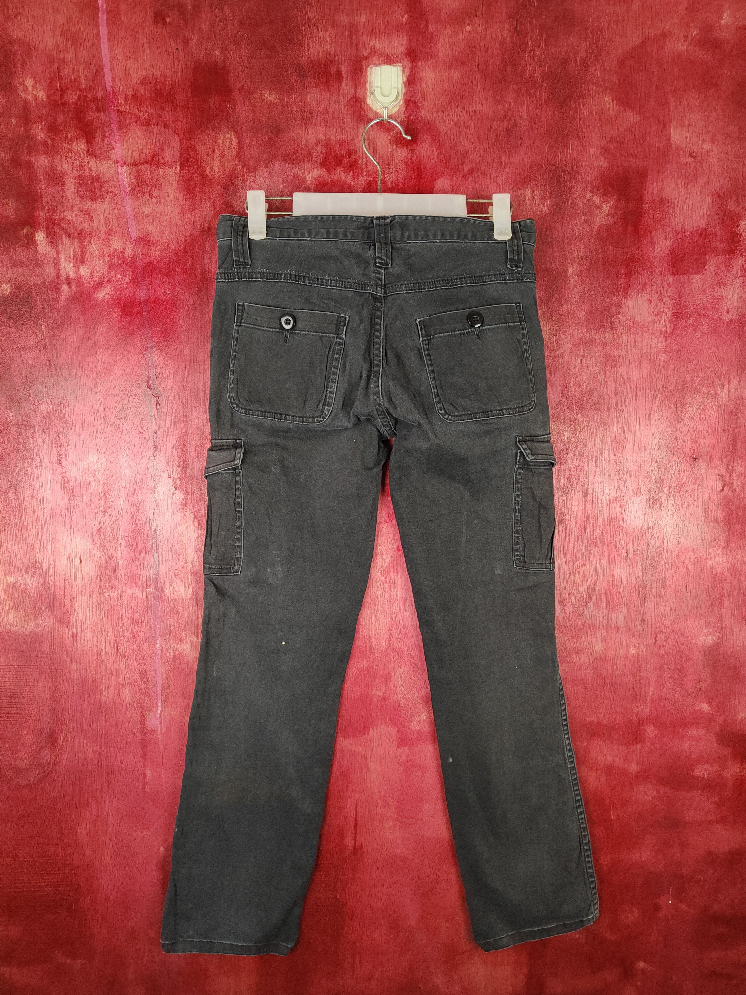 Faded Glory × Japanese Brand Shuca Black Multi Pocket Tactical Cargo Pants #S484 Size US 29 - 7 Thumbnail