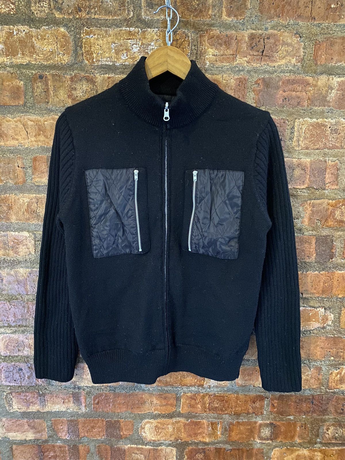Takeo Kikuchi 90s Reversible Hybrid Knit + nylon vertical pocket Size US M / EU 48-50 / 2 - 2 Thumbnail