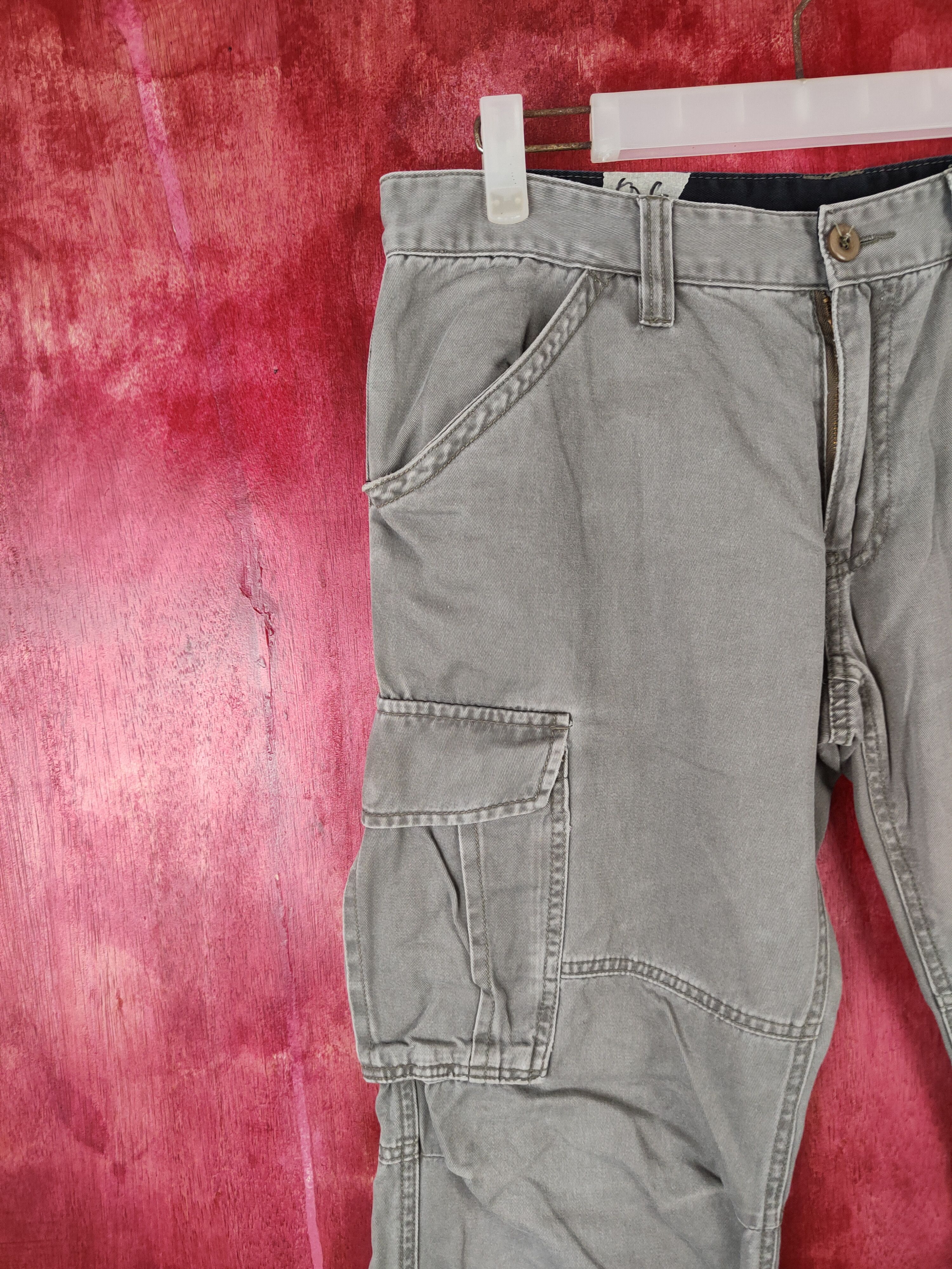 Japanese Brand Bull Gray Multi Pocket Tactical Cargo Pants #S448 Size US 32 / EU 48 - 3 Thumbnail