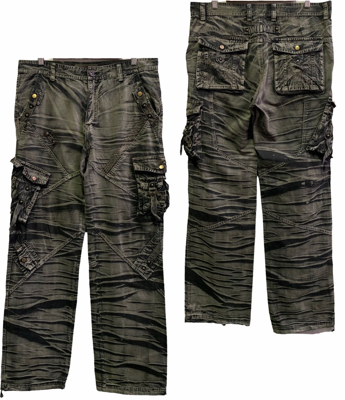 If Six Was Nine Japanese Brand BA WANG CHENG Tiger stripe Cargo Pocket Size US 34 / EU 50 - 1 Thumbnail