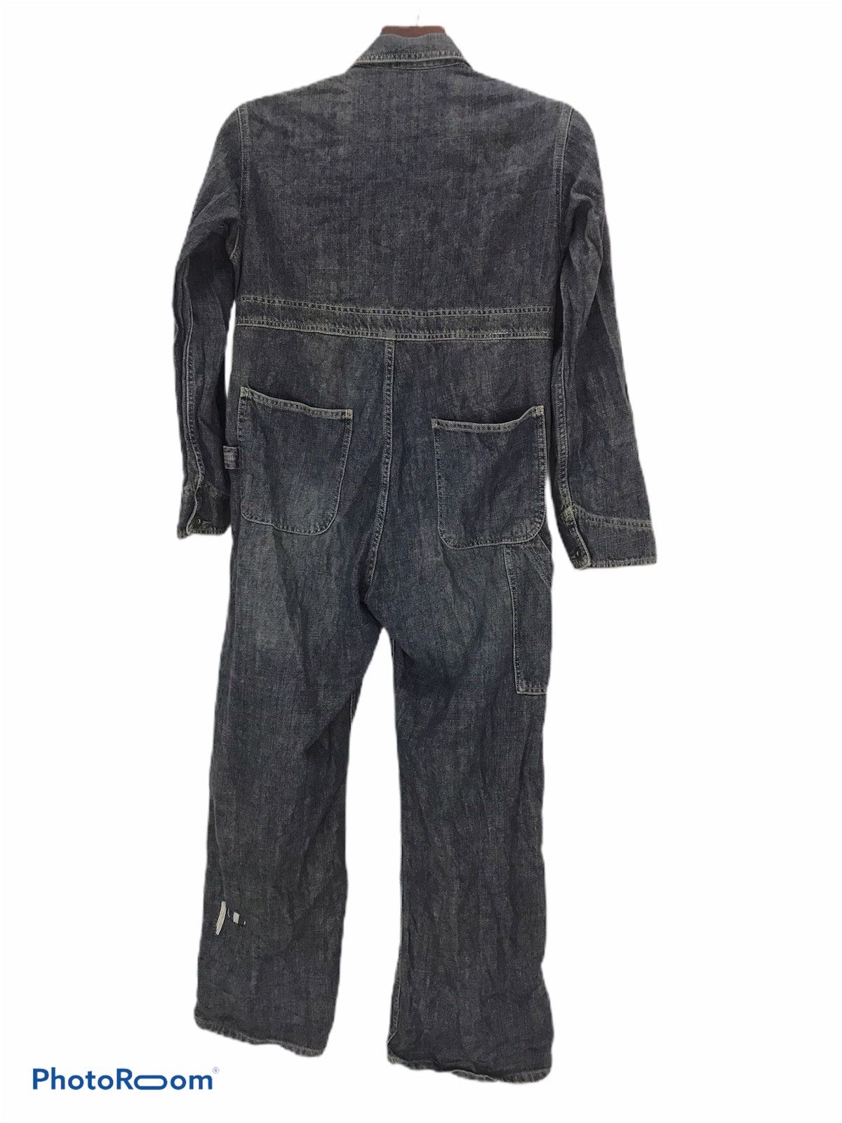 Japanese Brand Vtg Shimamura corp patchwork boro denim coverall Button fly Size US 34 / EU 50 - 3 Thumbnail