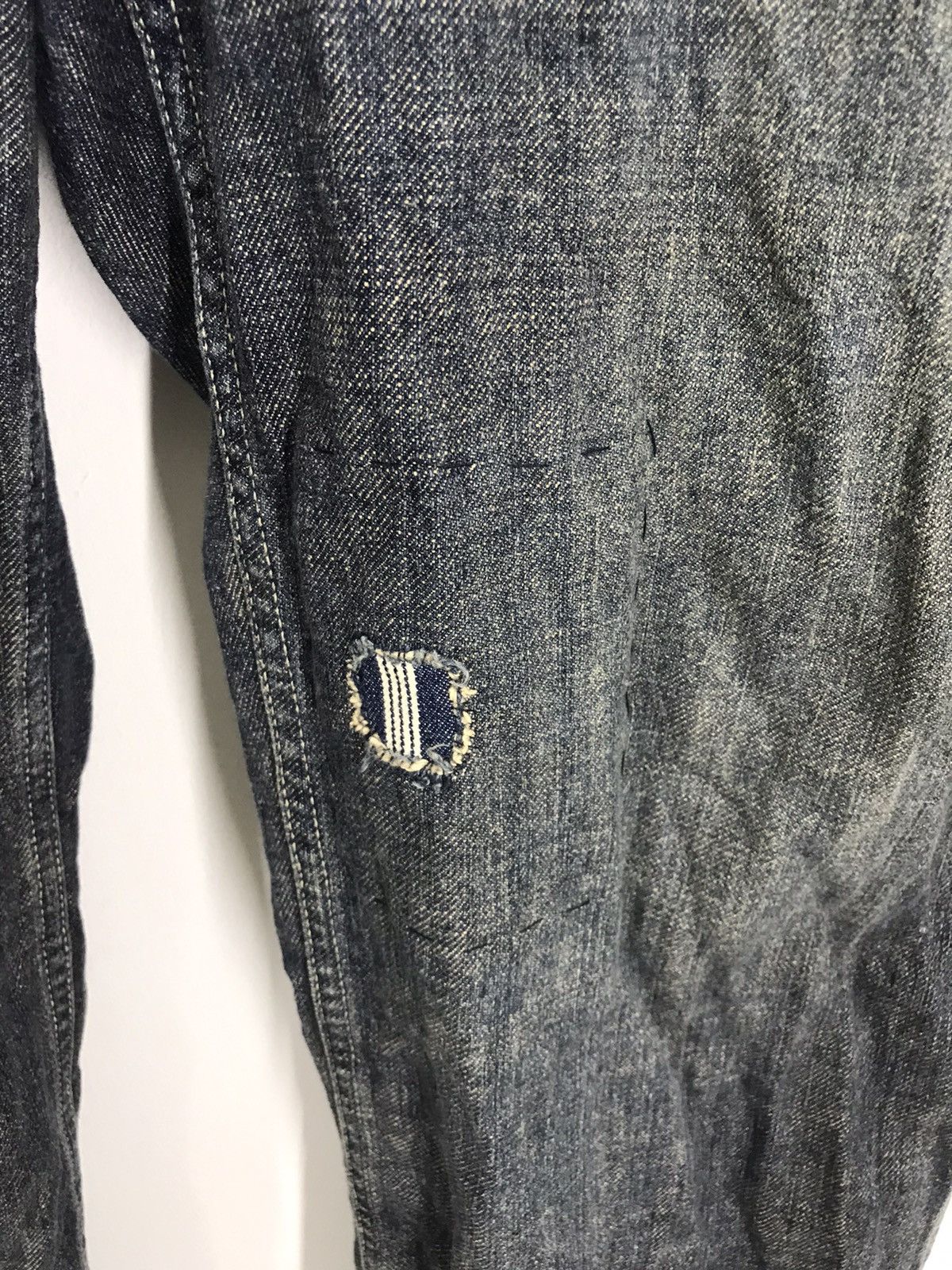 Japanese Brand Vtg Shimamura corp patchwork boro denim coverall Button fly Size US 34 / EU 50 - 15 Thumbnail
