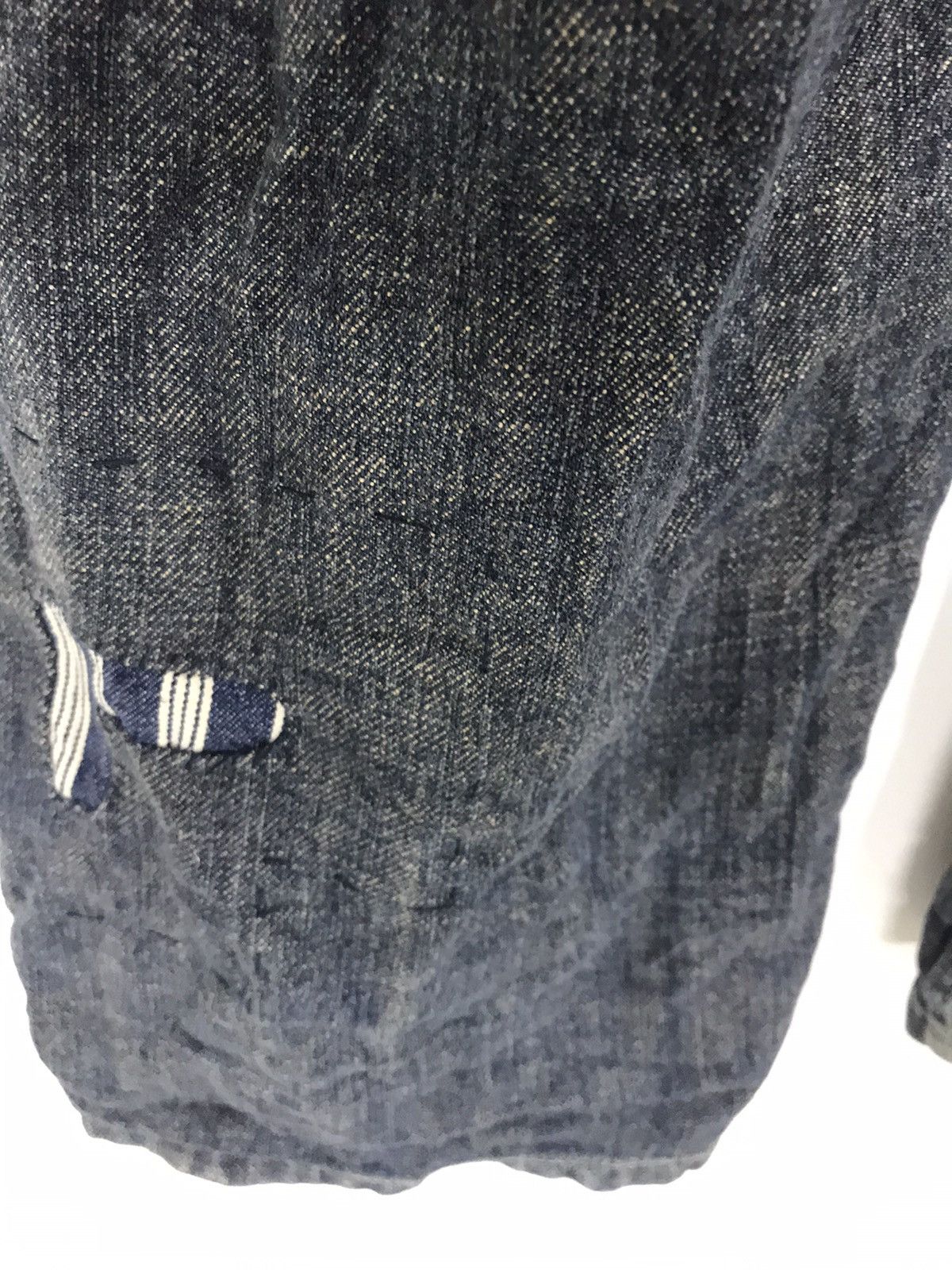 Japanese Brand Vtg Shimamura corp patchwork boro denim coverall Button fly Size US 34 / EU 50 - 7 Thumbnail