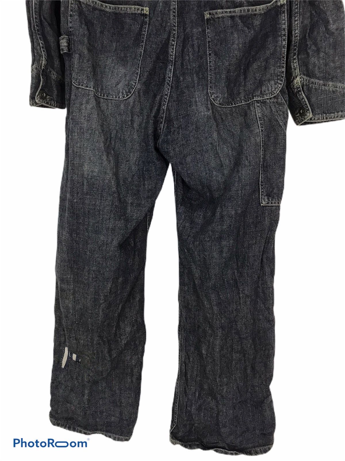 Japanese Brand Vtg Shimamura corp patchwork boro denim coverall Button fly Size US 34 / EU 50 - 4 Thumbnail