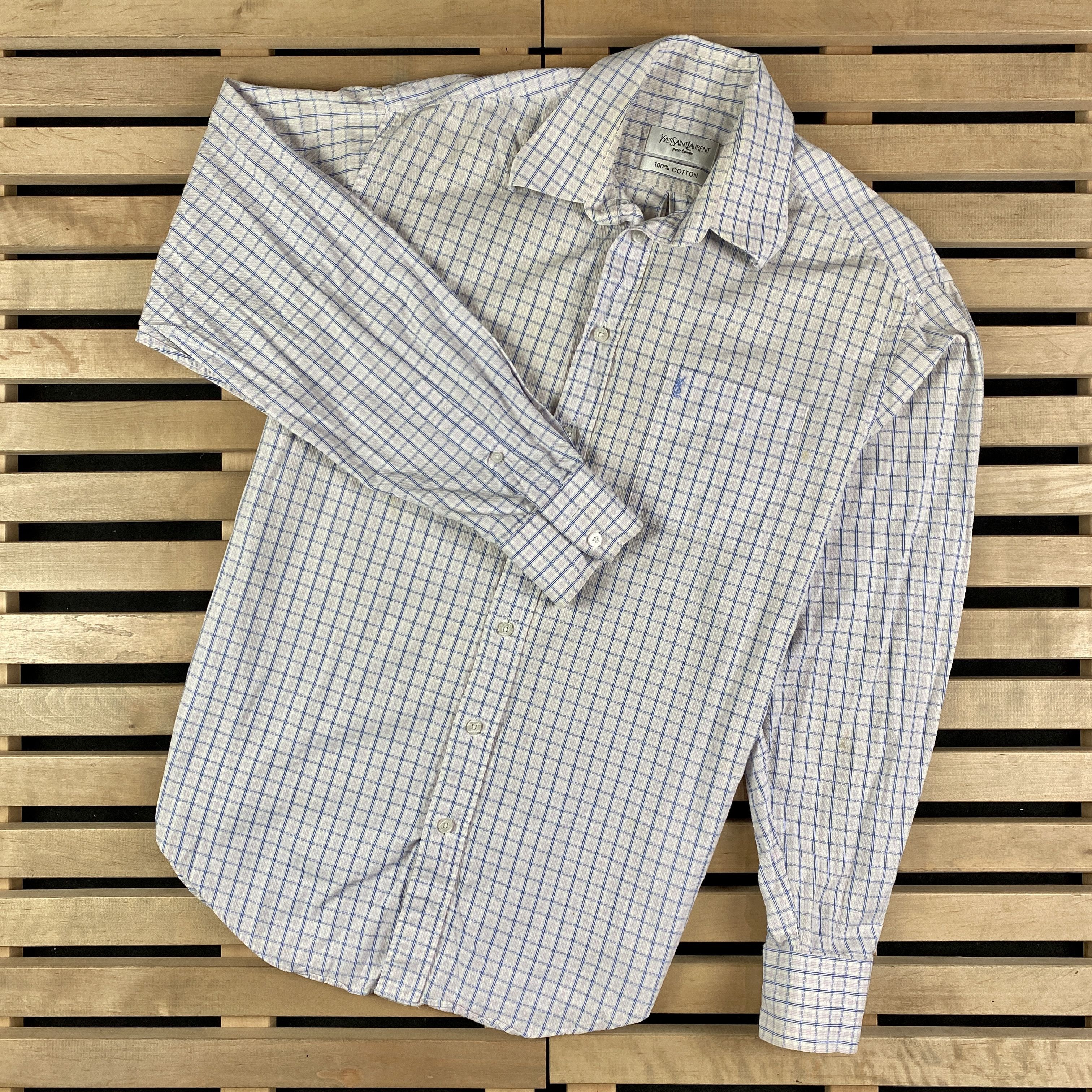 Vintage × Yves Saint Laurent Mens Shirt Long Sleeve Yves Saint Lauren Vintage Size M Size US M / EU 48-50 / 2 - 1 Thumbnail