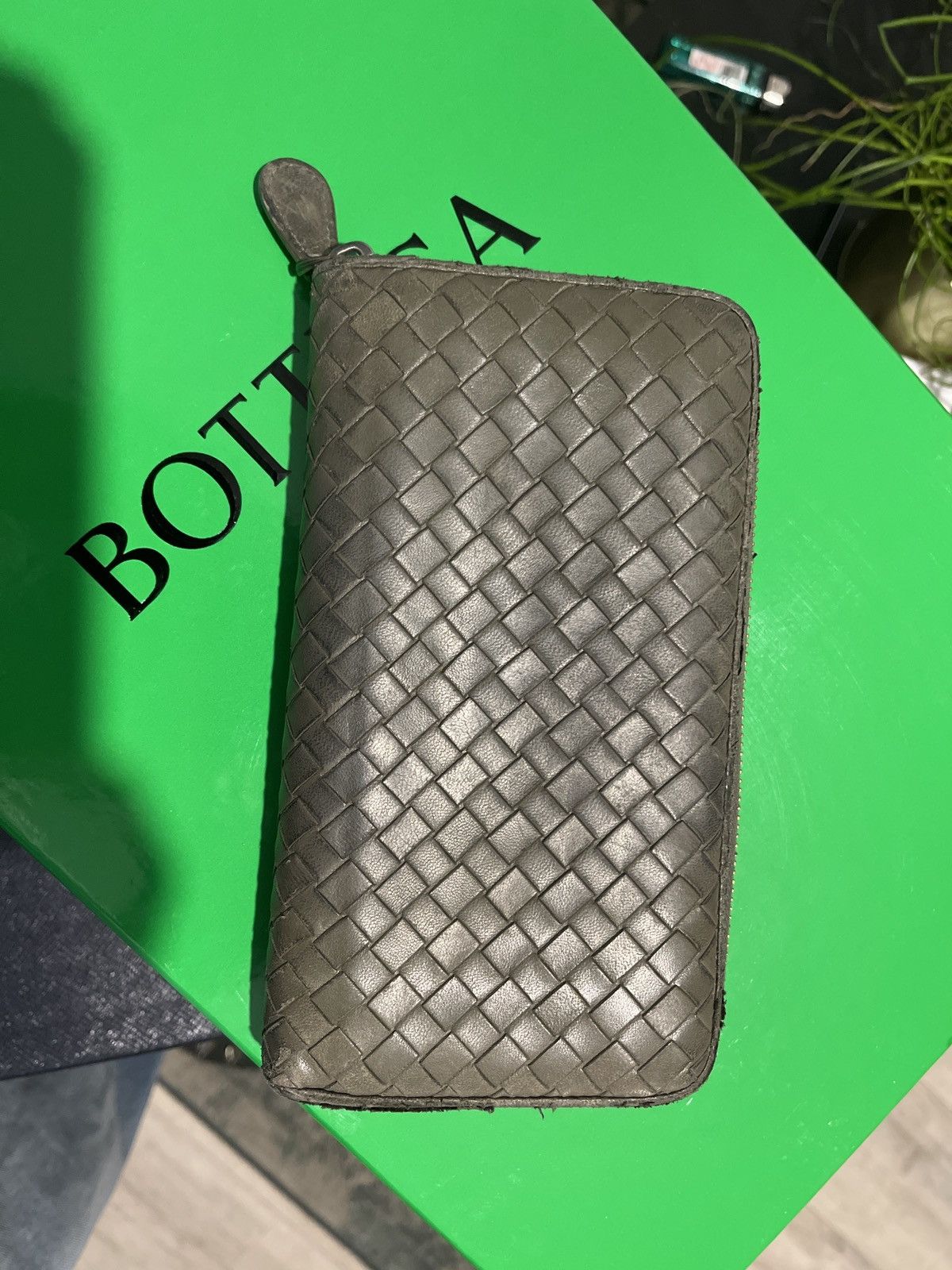 Bottega Veneta Old Bottega Intrecciato grey zip around continental wallet Size ONE SIZE - 2 Thumbnail