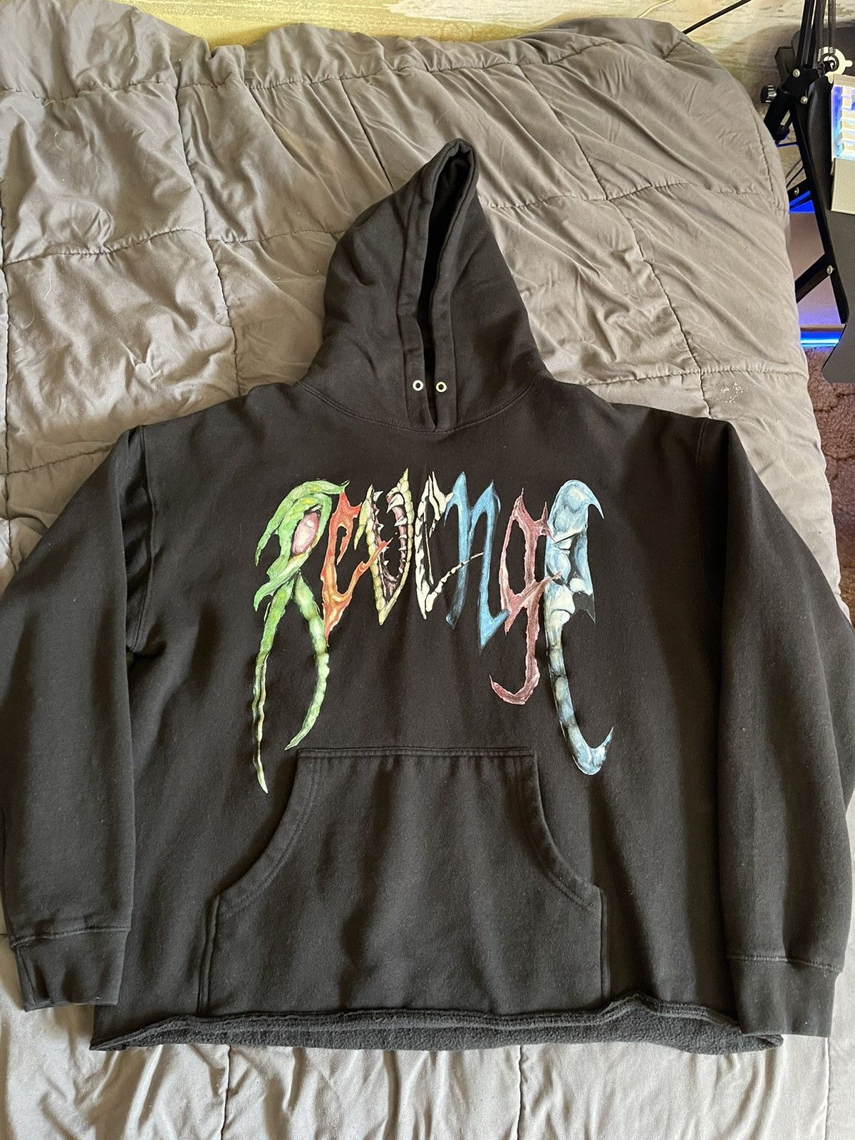 Revenge X Trippie Red Arch Logo fashion Hoodie Black