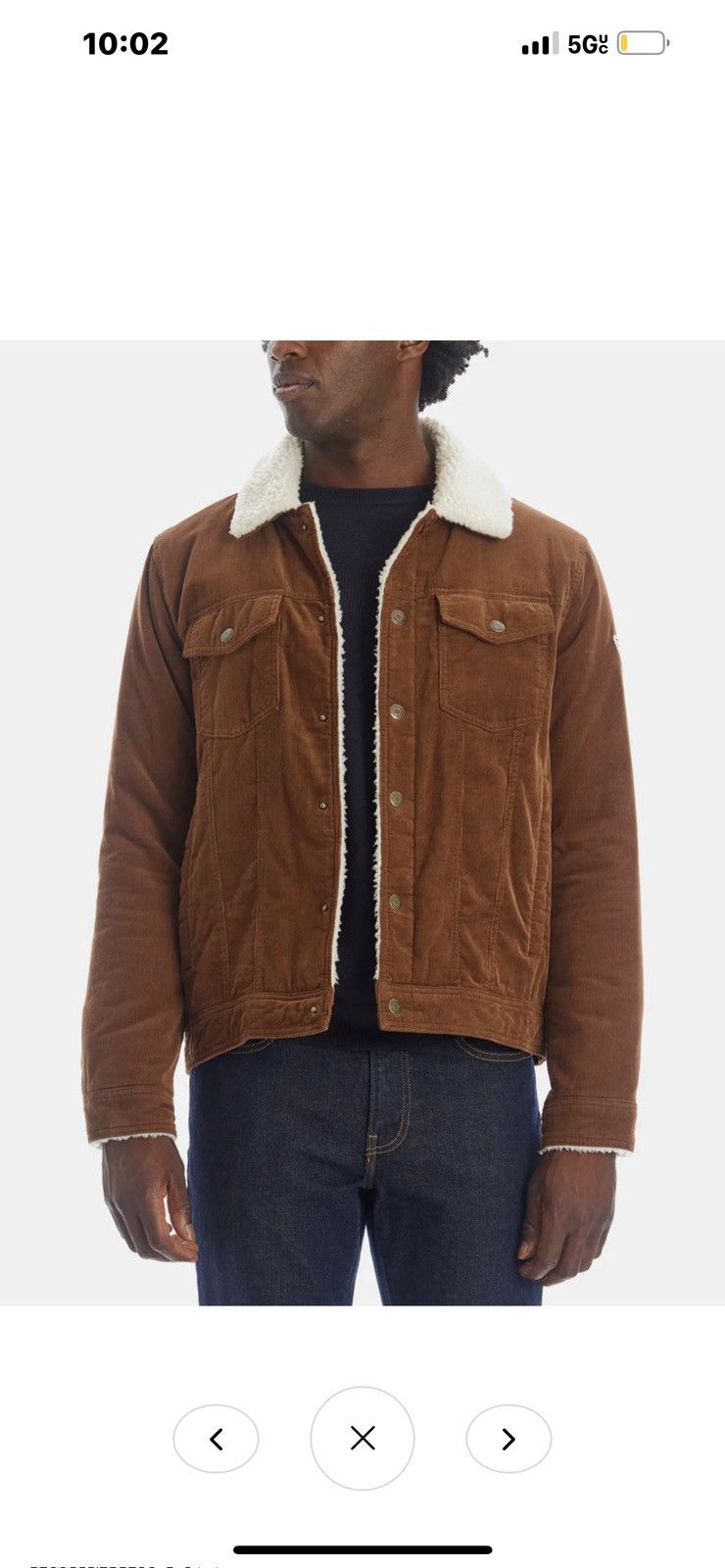 GUESS Shearling Lined Corduroy Shirt Jacket RARE