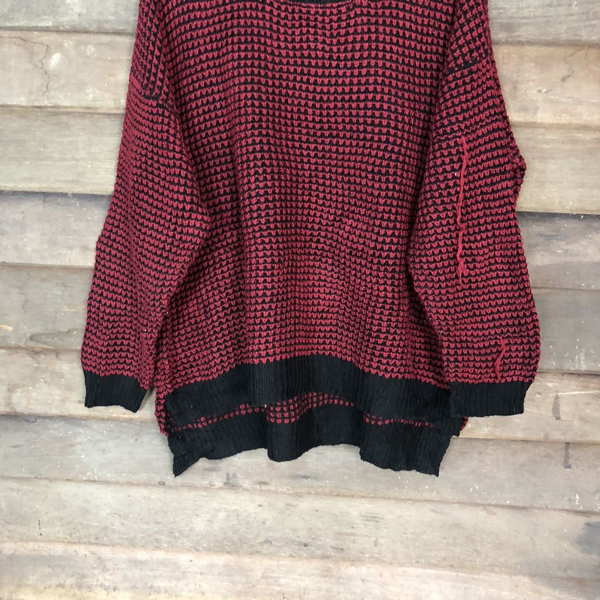 Vintage Japanese Brand Red baggie checkered Knitwear #H024 Size US L / EU 52-54 / 3 - 3 Thumbnail