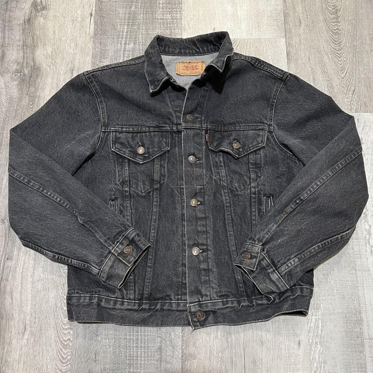 Vintage VTG Levi's Black Denim 70506-0259 80s USA Trucker Jacket 