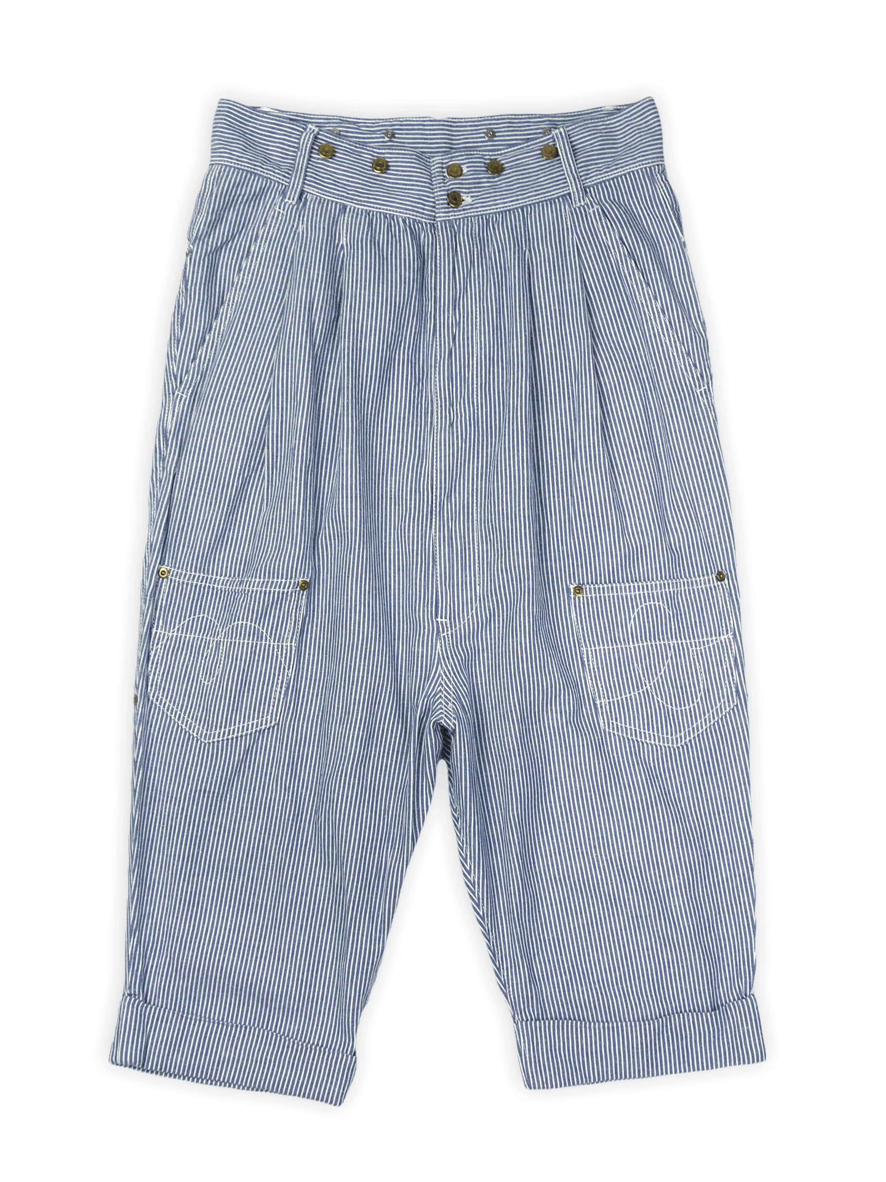 Issey Miyake × Ne-Net × mercibeaucoup Stripe Carpenter Wide Leg Cropped Pants Size US 32 / EU 48 - 1 Thumbnail
