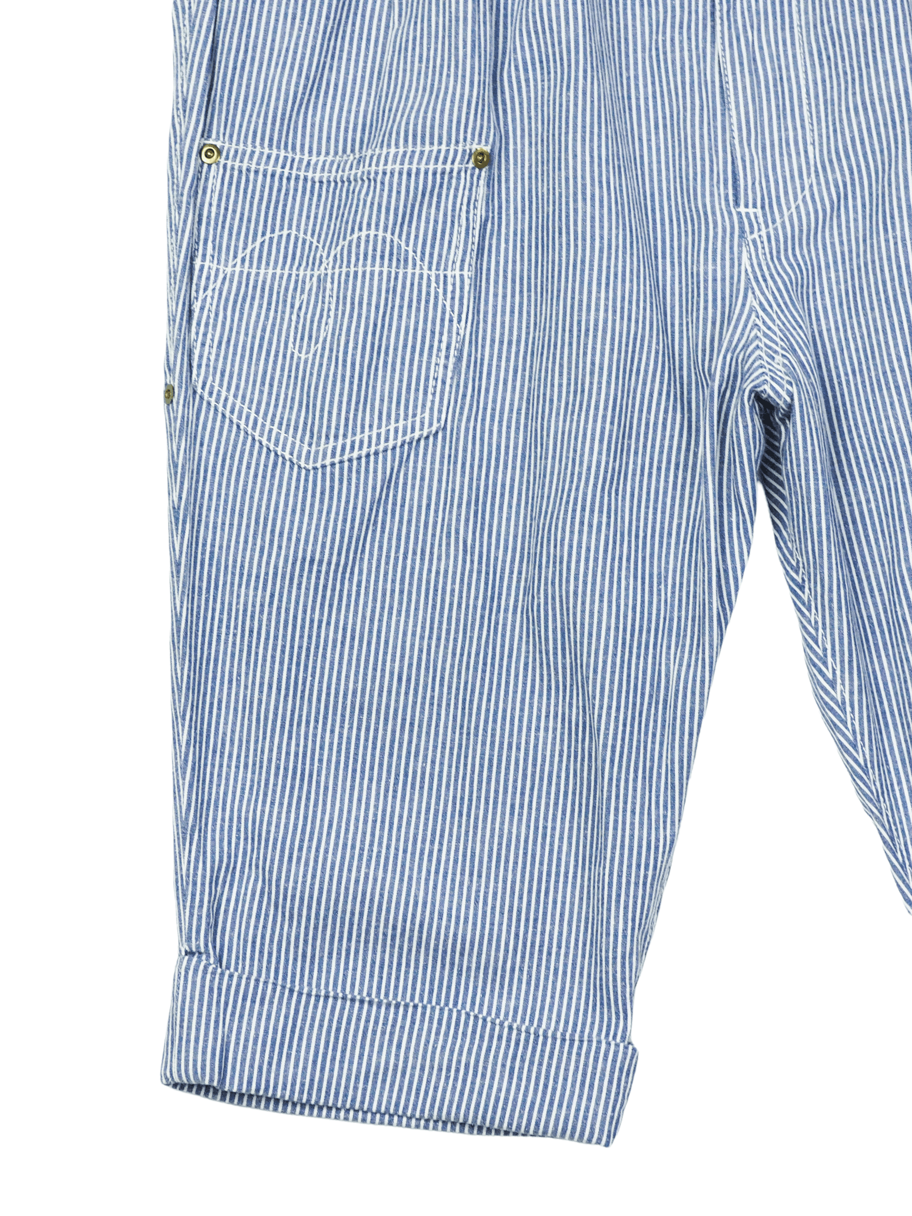Issey Miyake × Ne-Net × mercibeaucoup Stripe Carpenter Wide Leg Cropped Pants Size US 32 / EU 48 - 4 Thumbnail