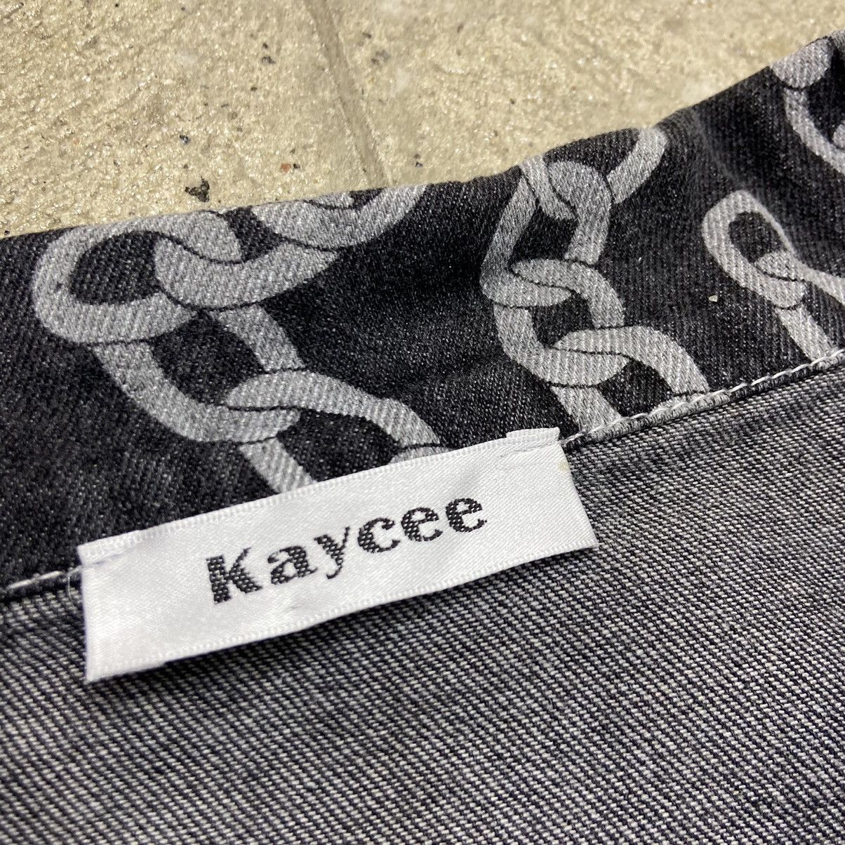 Vintage ARCHIVE VERSACE STYLE KAYCEE CHAINS DENIM JACKET - № 2035 Size US L / EU 52-54 / 3 - 10 Thumbnail